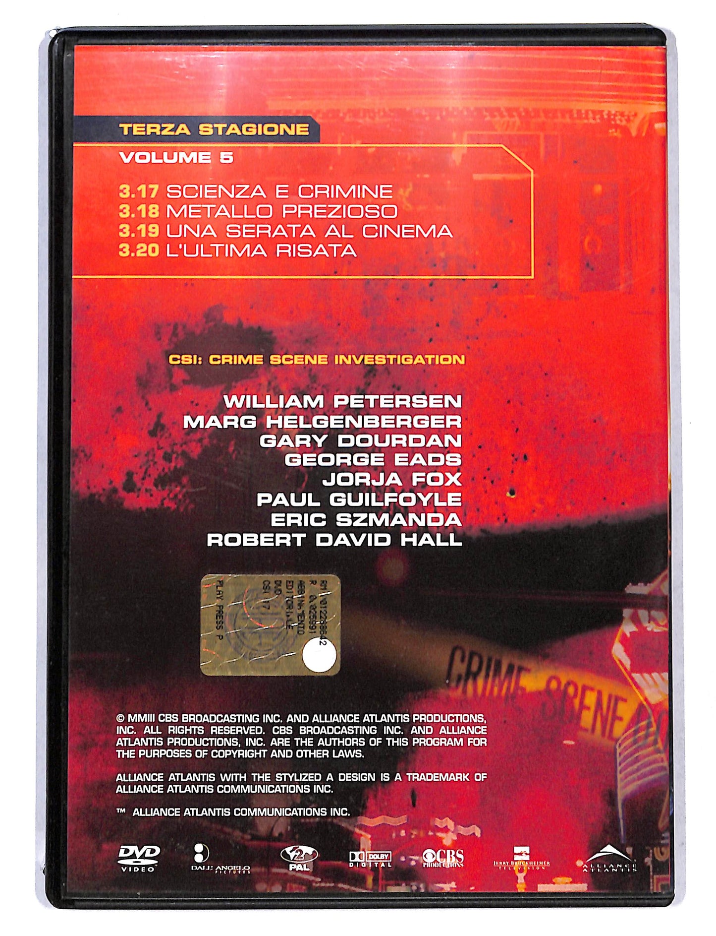 EBOND CSI terza stagione vol.5 episodi 3.17 - 3.20 DVD DB736661
