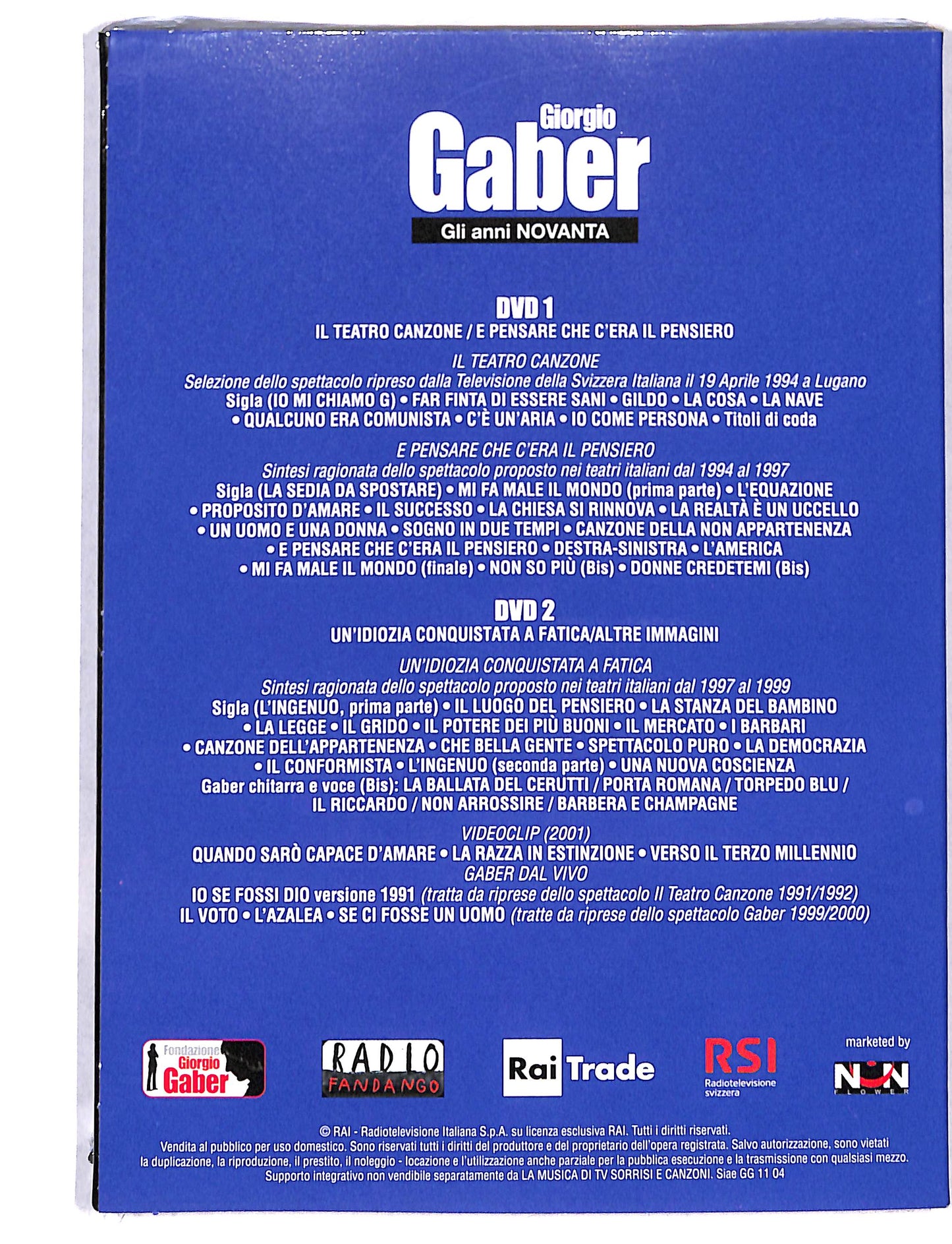 EBOND Giorgio Gaber gli anni Novanta EDITORIALE DVD DB736847