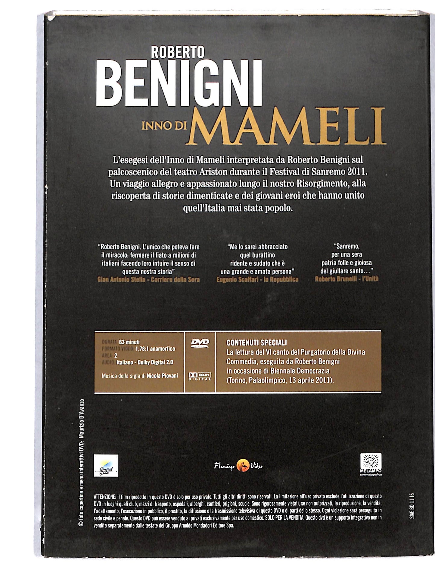 EBOND Roberto Benigni Inno di Mameli EDITORIALE DVD DB737142