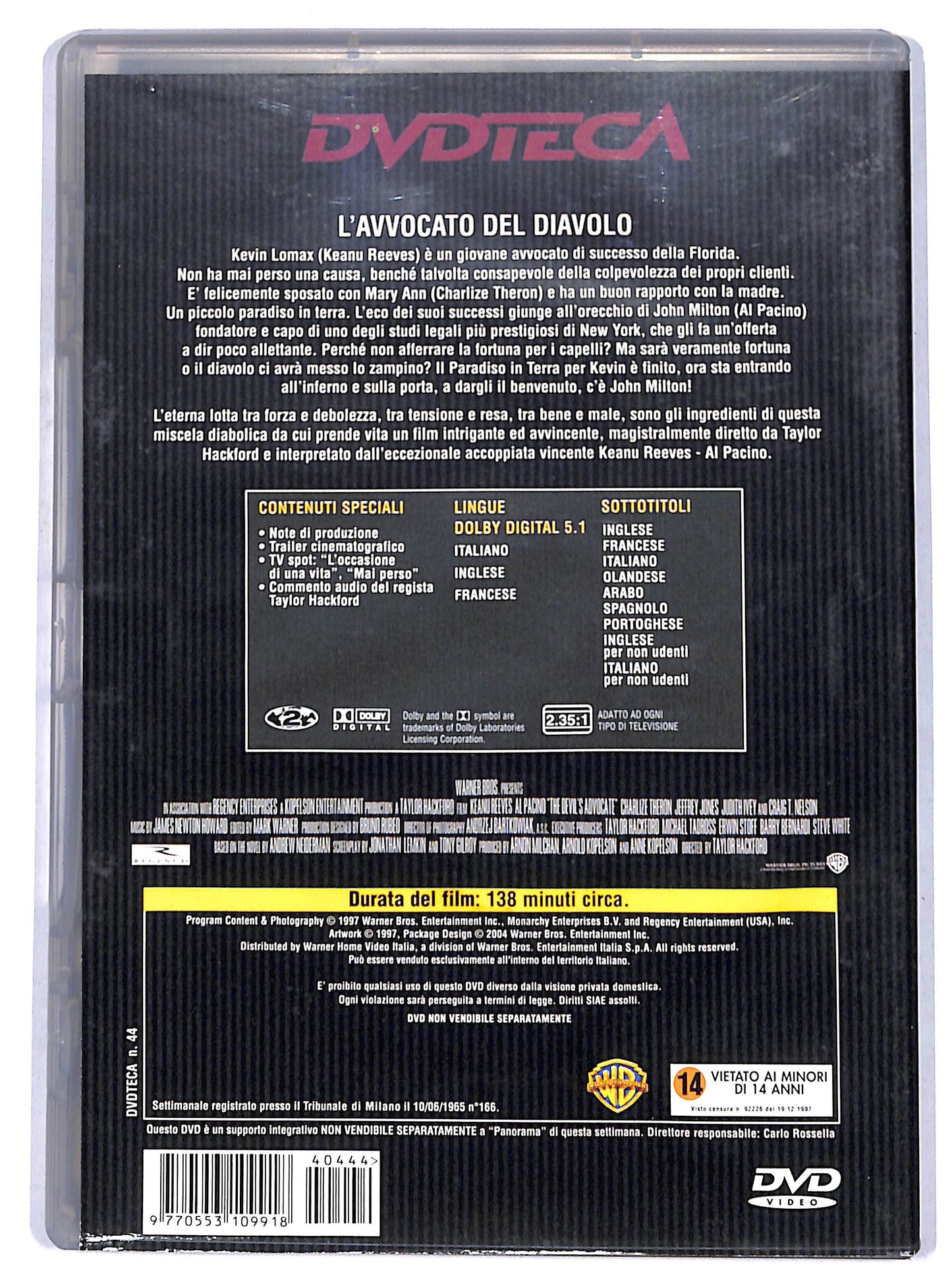 EBOND L'avvocato del diavolo EDITORIALE DVD DB737319