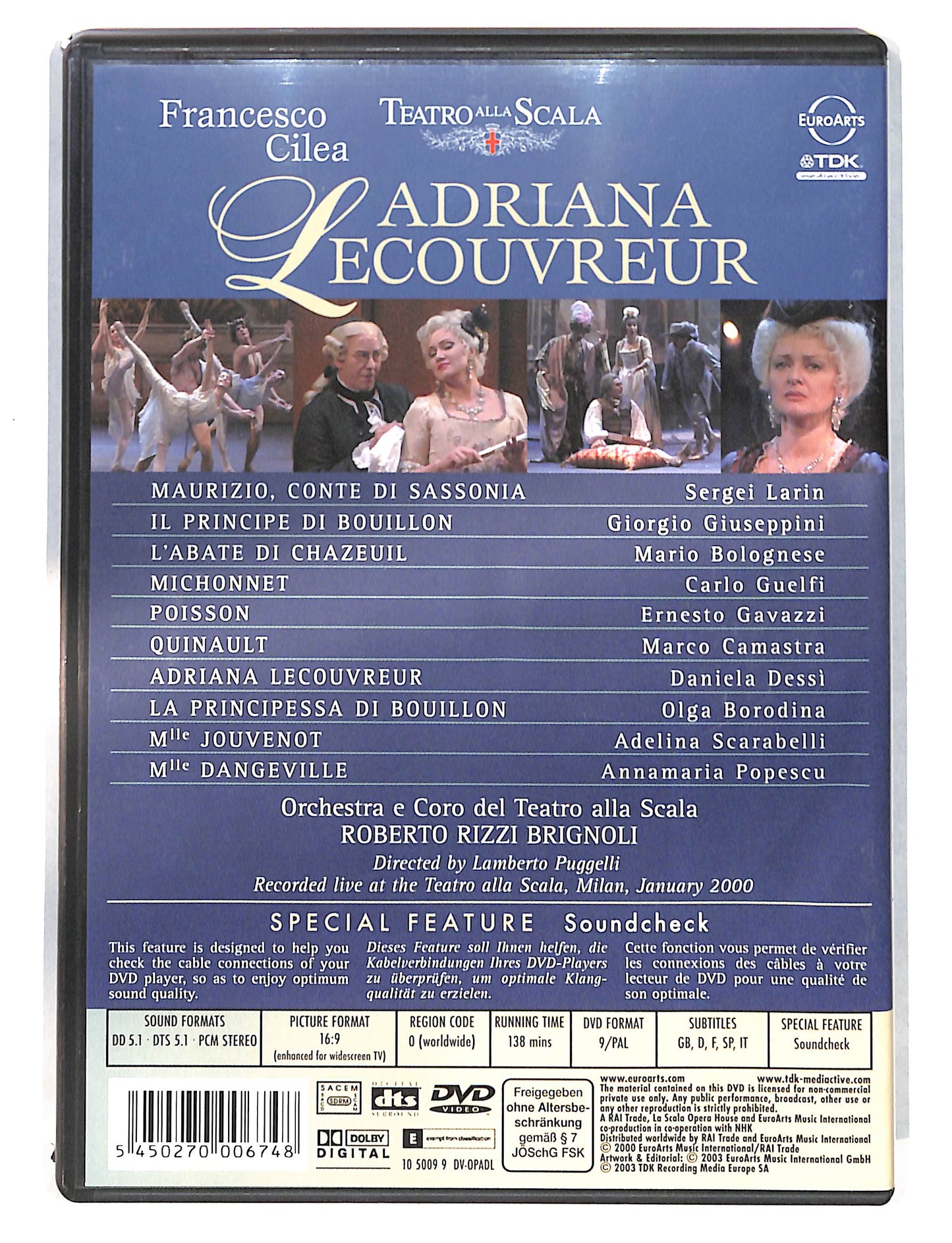 EBOND Francesco Cilea - Adriana Lecouvreur DVD DB740112