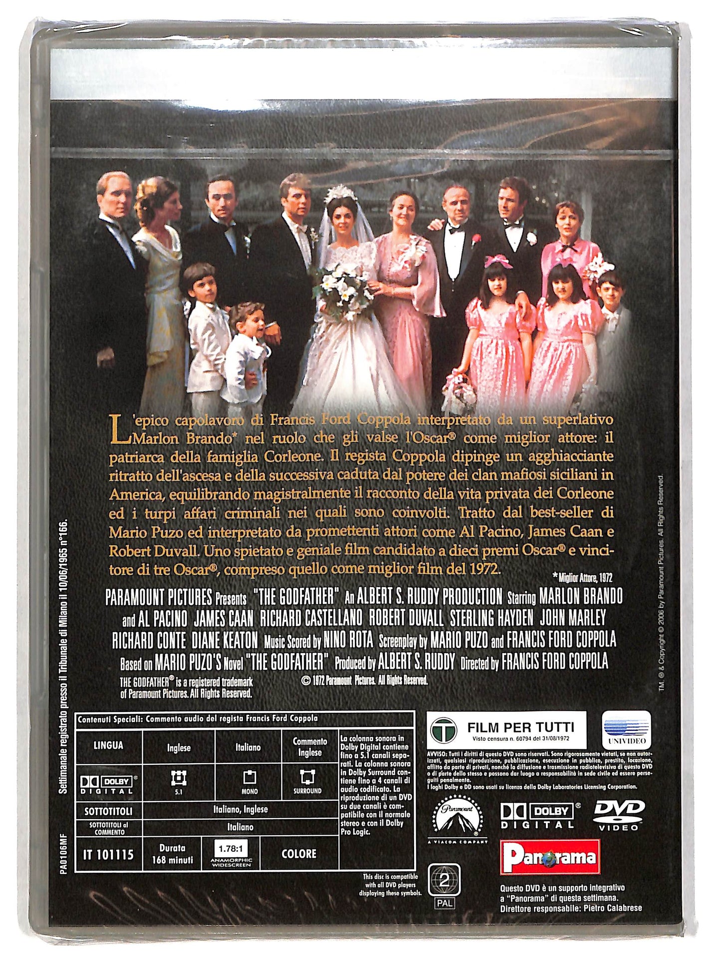 EBOND Il padrino (film) MAFIA Movies EDITORIALE DVD DB741308
