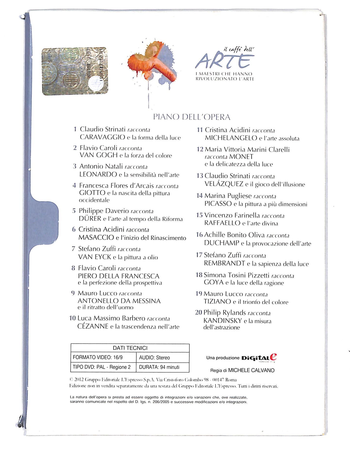 EBOND Il Caffe dell'arte vol.6 Acidini racconta Masaccio DVD DB741864