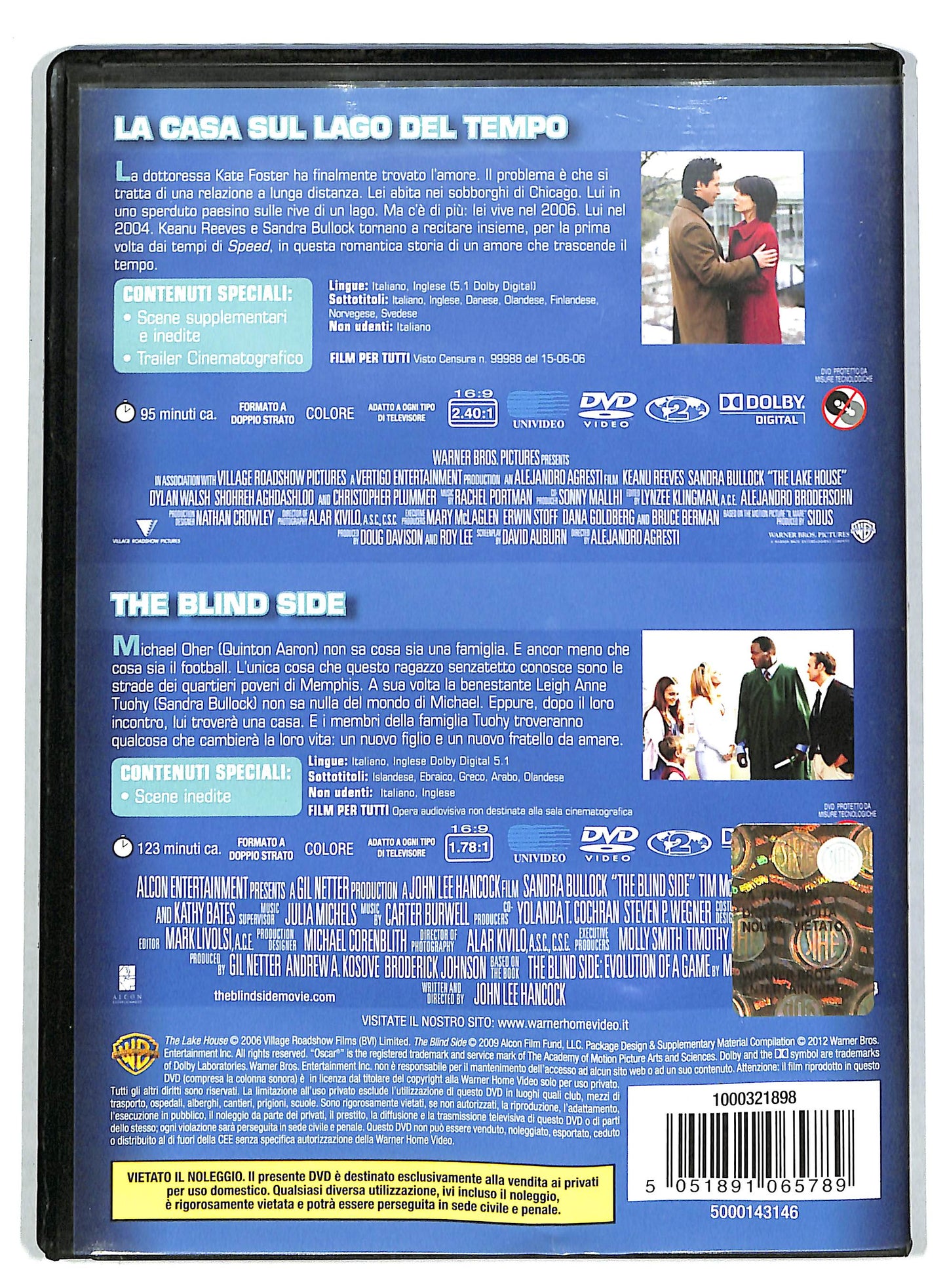 EBOND La casa sul lago del tempo - the blind side - due film DVD DB742340