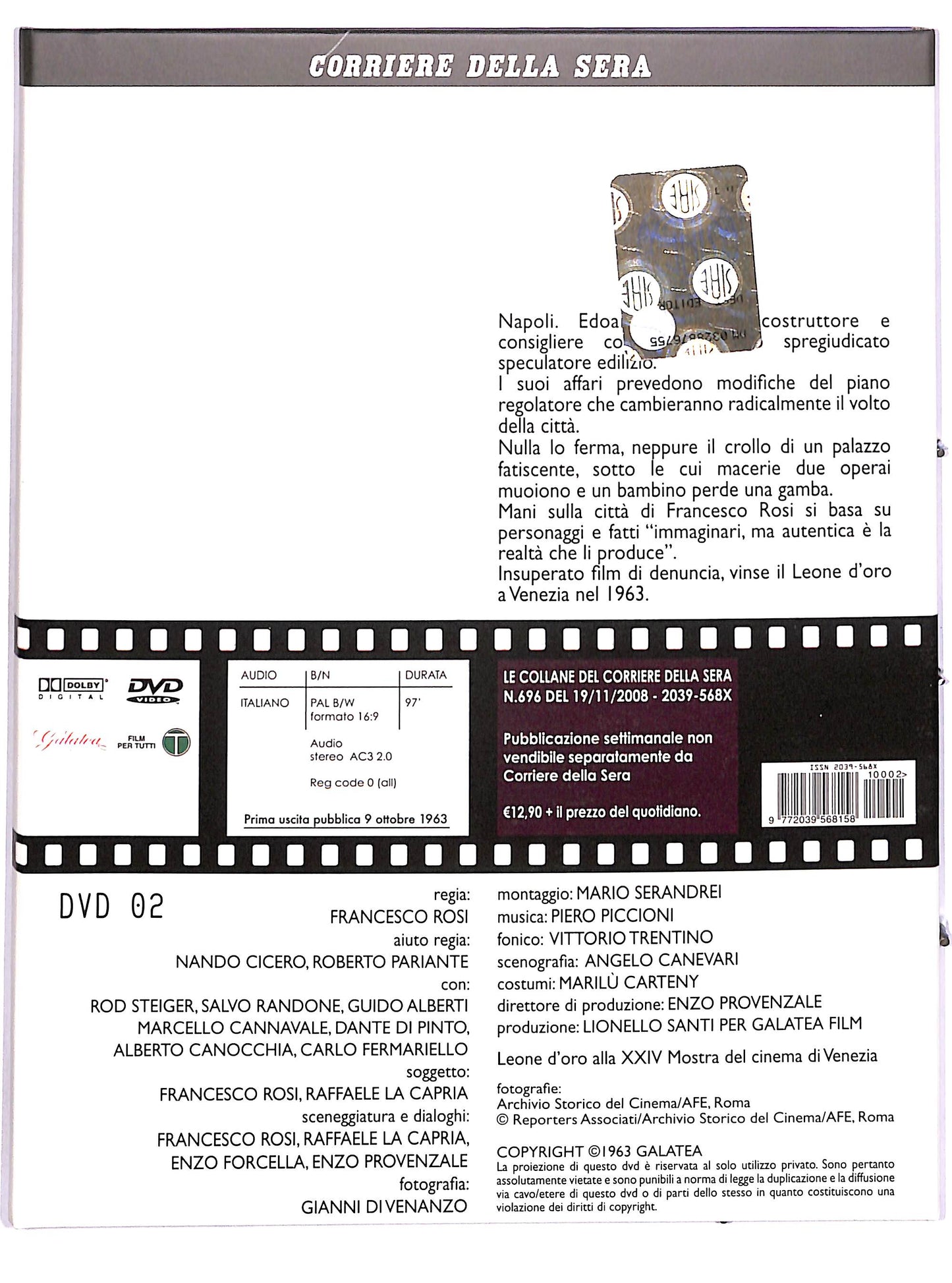 EBOND Le mani sulla citta di Francesco Rosi EDITORIALE DIGIPACK DVD DB743622