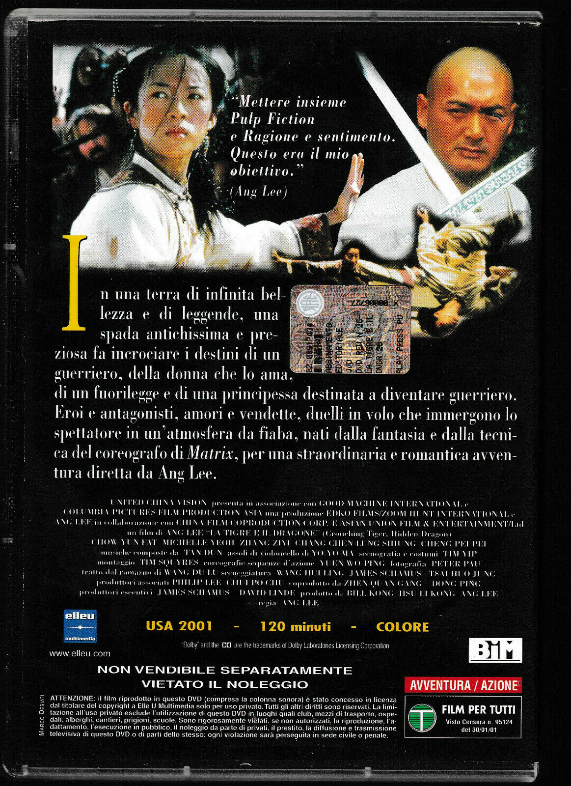 EBOND La Tigre E Il Dragone Di Ang Lee Editoriale DVD DB745953