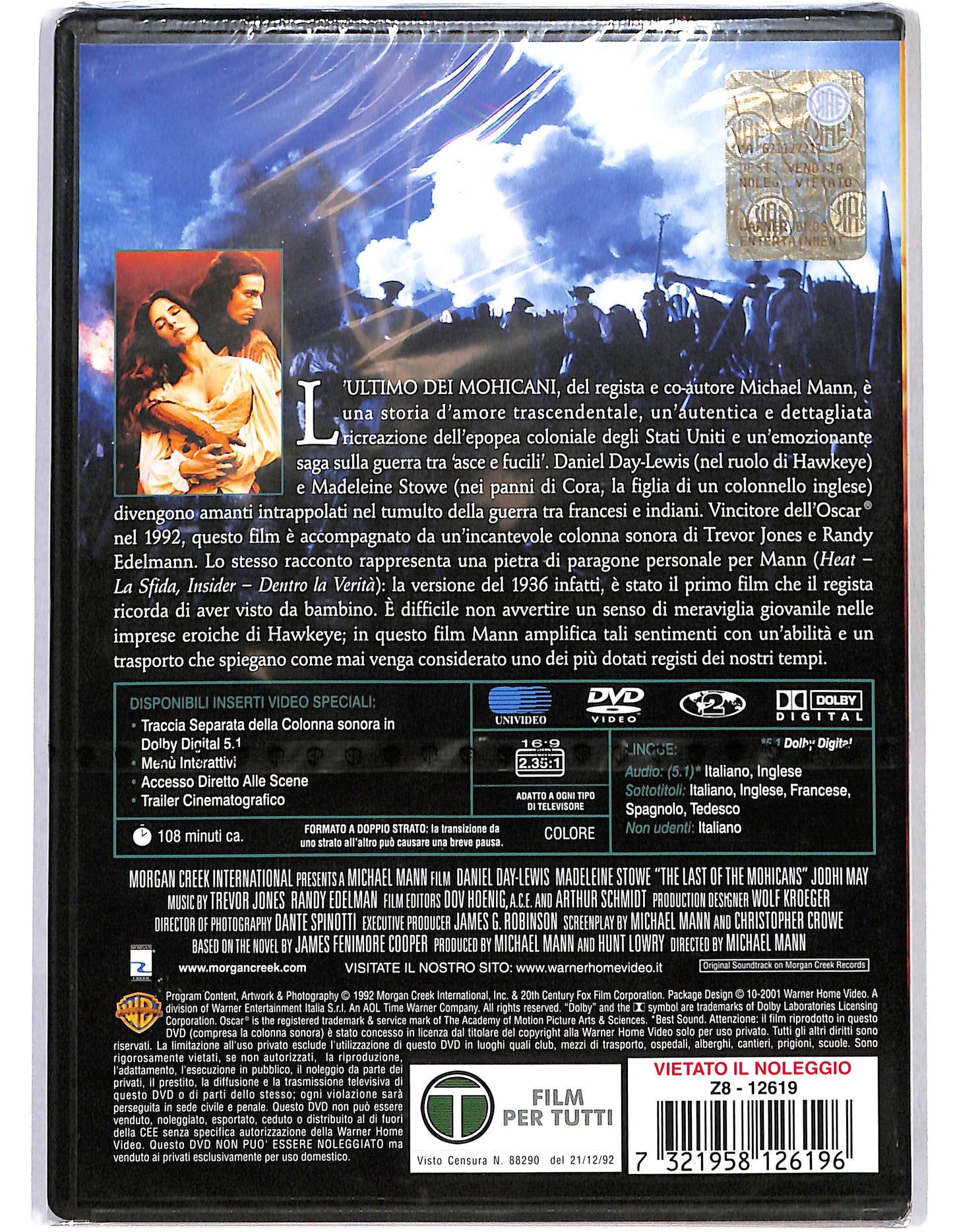 EBOND L'ultimo dei Mohicani DVD DB746331