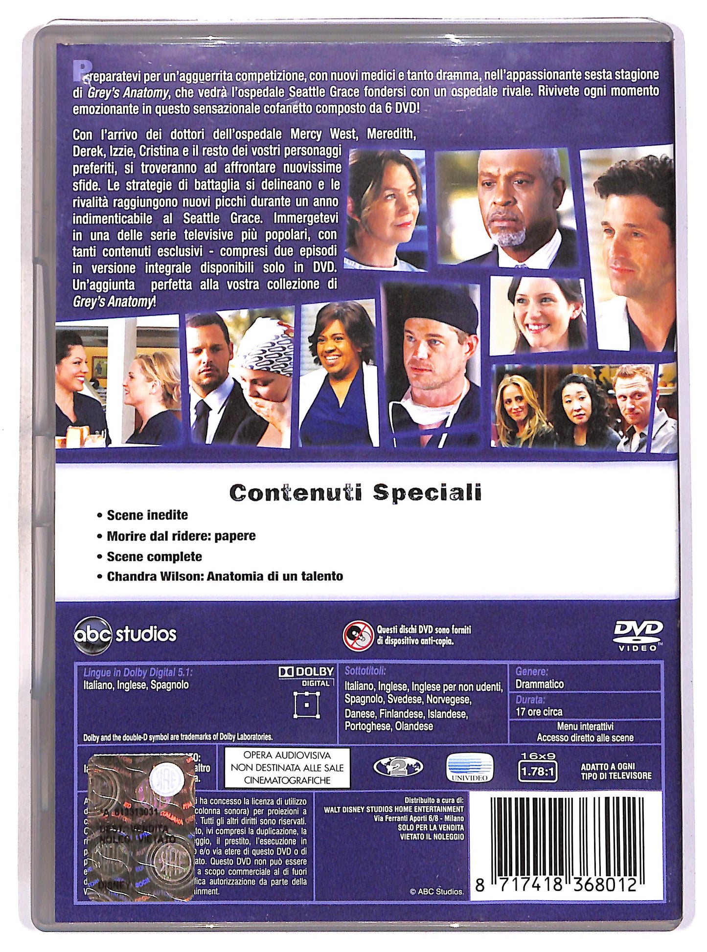 EBOND Grey's Anatomy - Sesta Serie (6 dischi) DVD DB747758