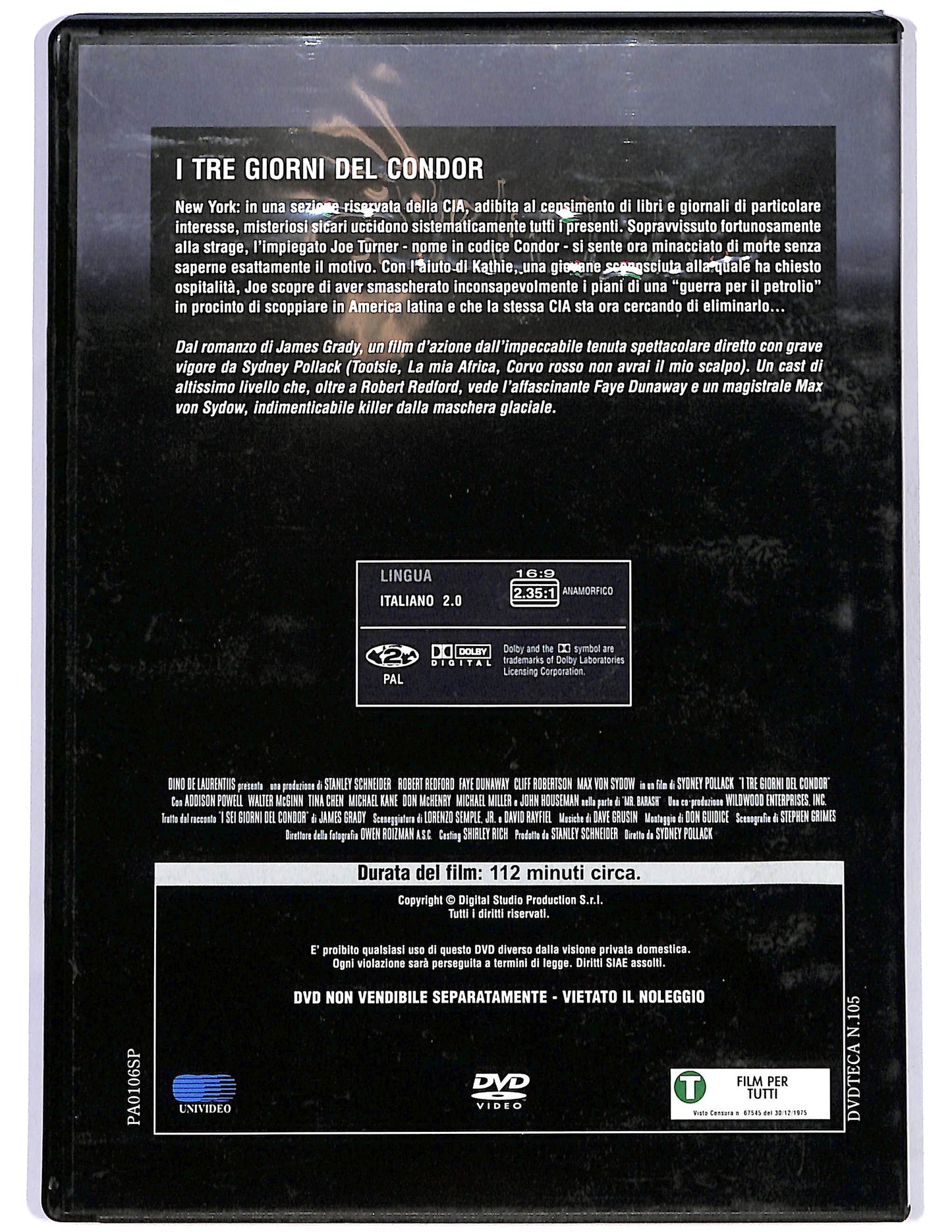EBOND I tre giorni del Condor EDITORIALE DVD DB748632