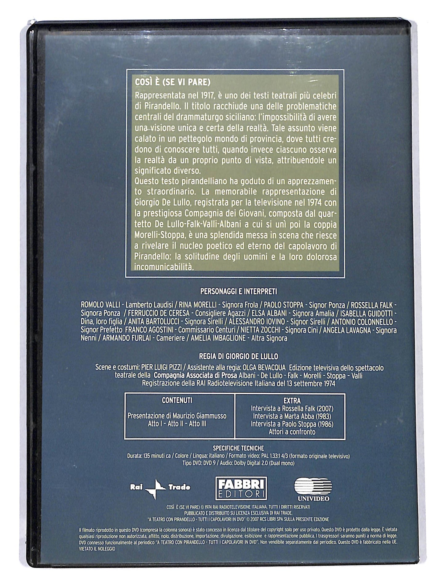 EBOND A teatro con Pirandello - cosi e se vi pare EDITORIALE DVD DB748802