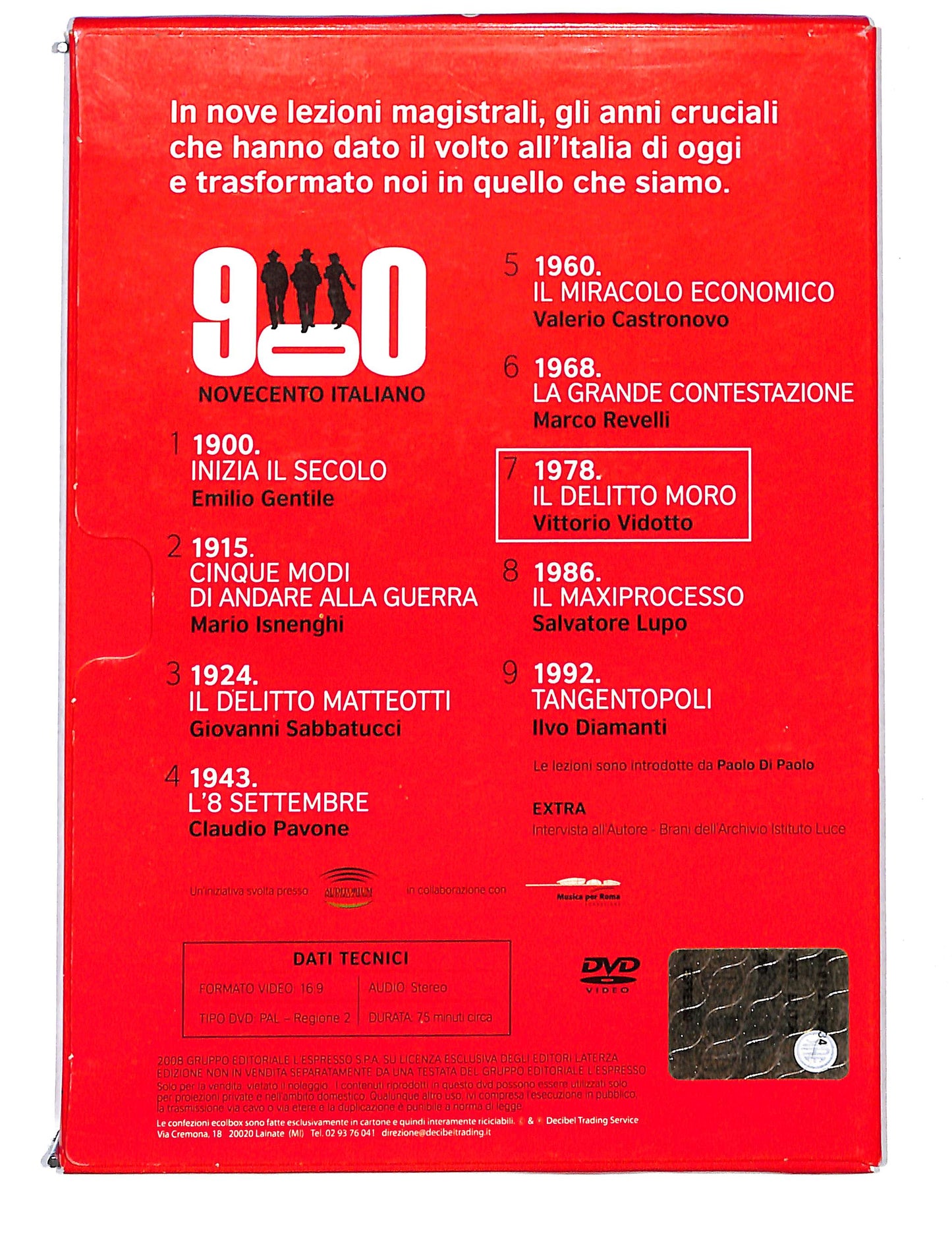 EBOND Novecento Italiano vol.7 1978 il delitto Moro EDITORIALE DVD DB748864