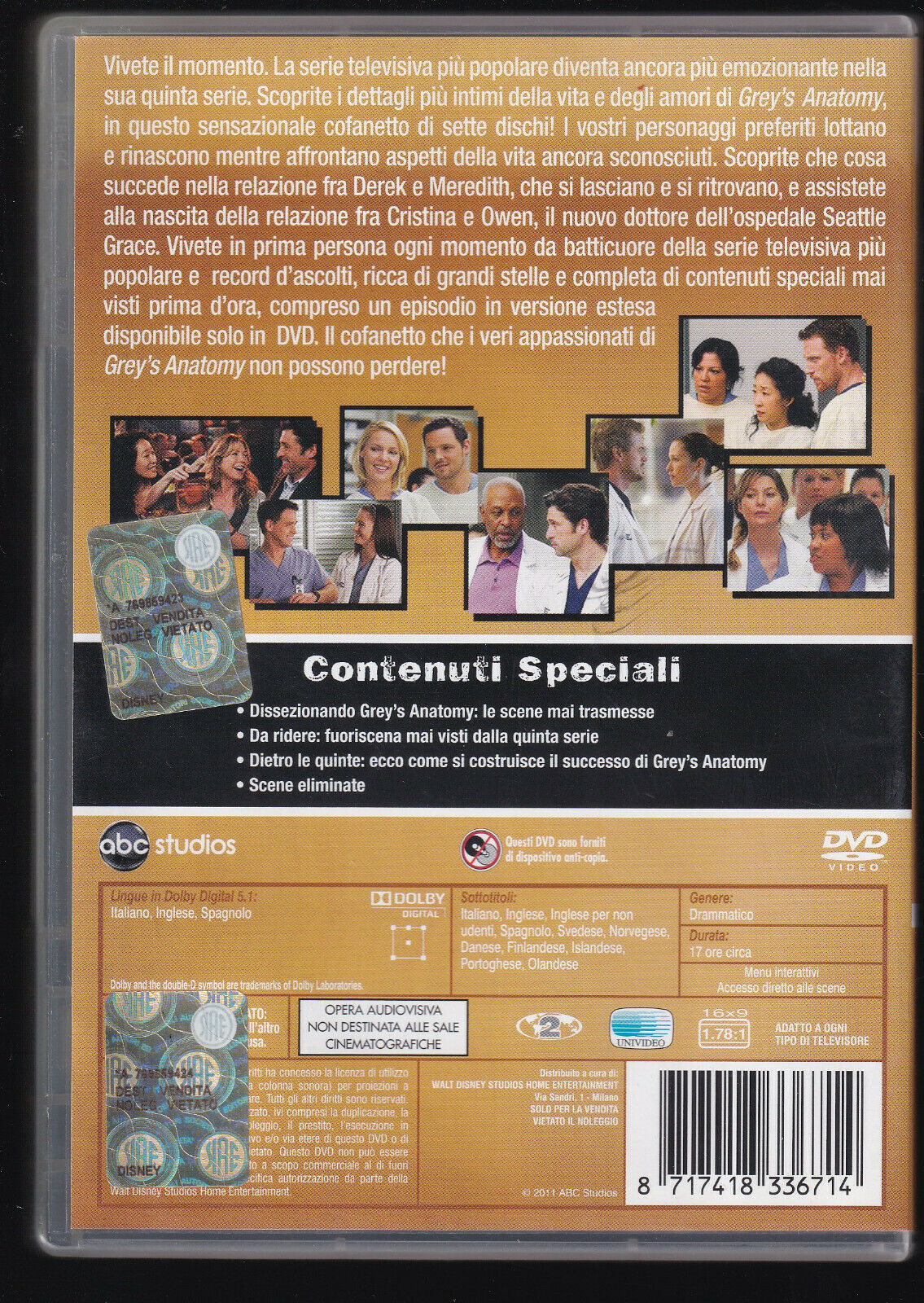 EBOND Grey's Anatomy Quinta Serie DVD DB749201