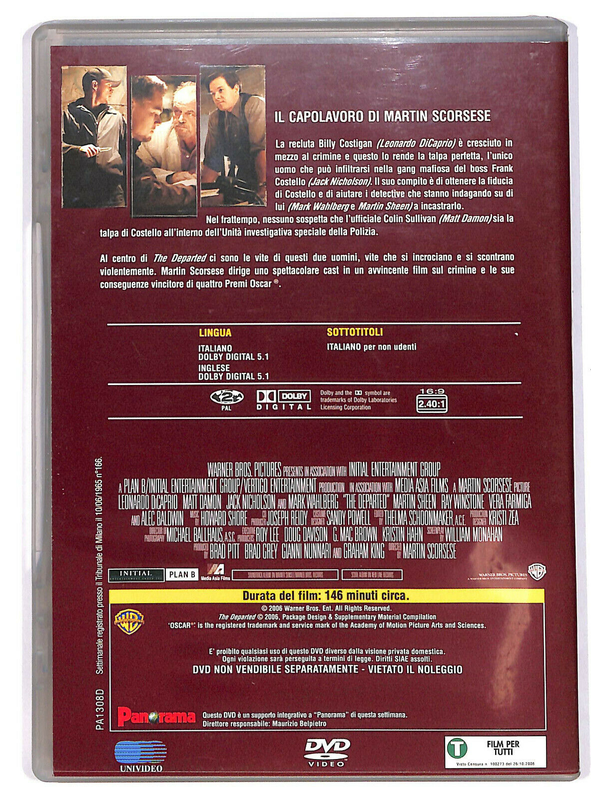 EBOND The Departed Il Bene e Il Male Editoriale DVD DB750229