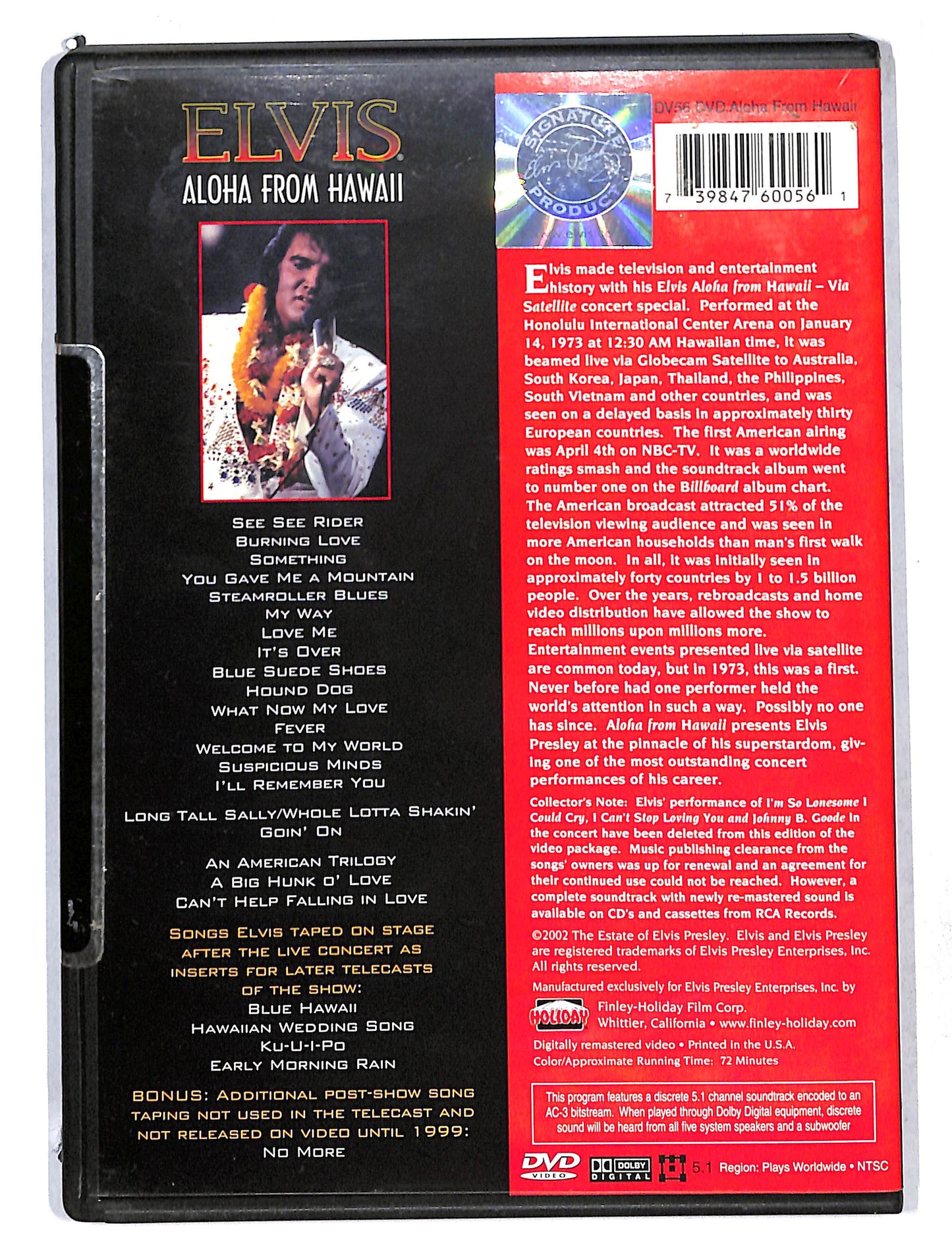 EBOND Elvis Aloha from Hawai via Satellite DVD DB750401