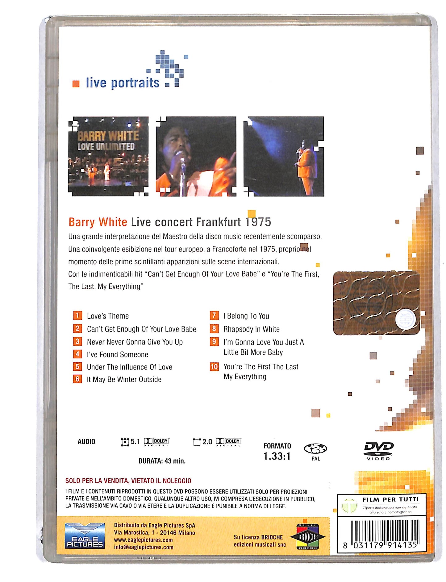 EBOND Barry White - Live Concert Frankfurt 1975 DVD DB750406