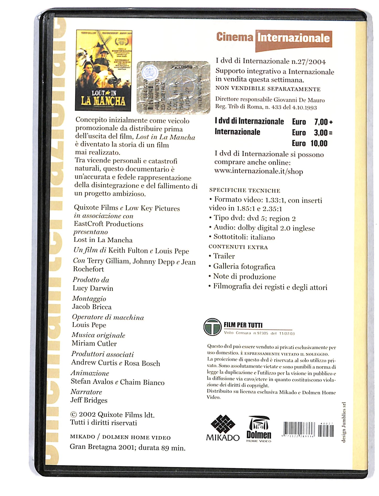 EBOND Lost in La Mancha EDITORIALE DVD DB750409