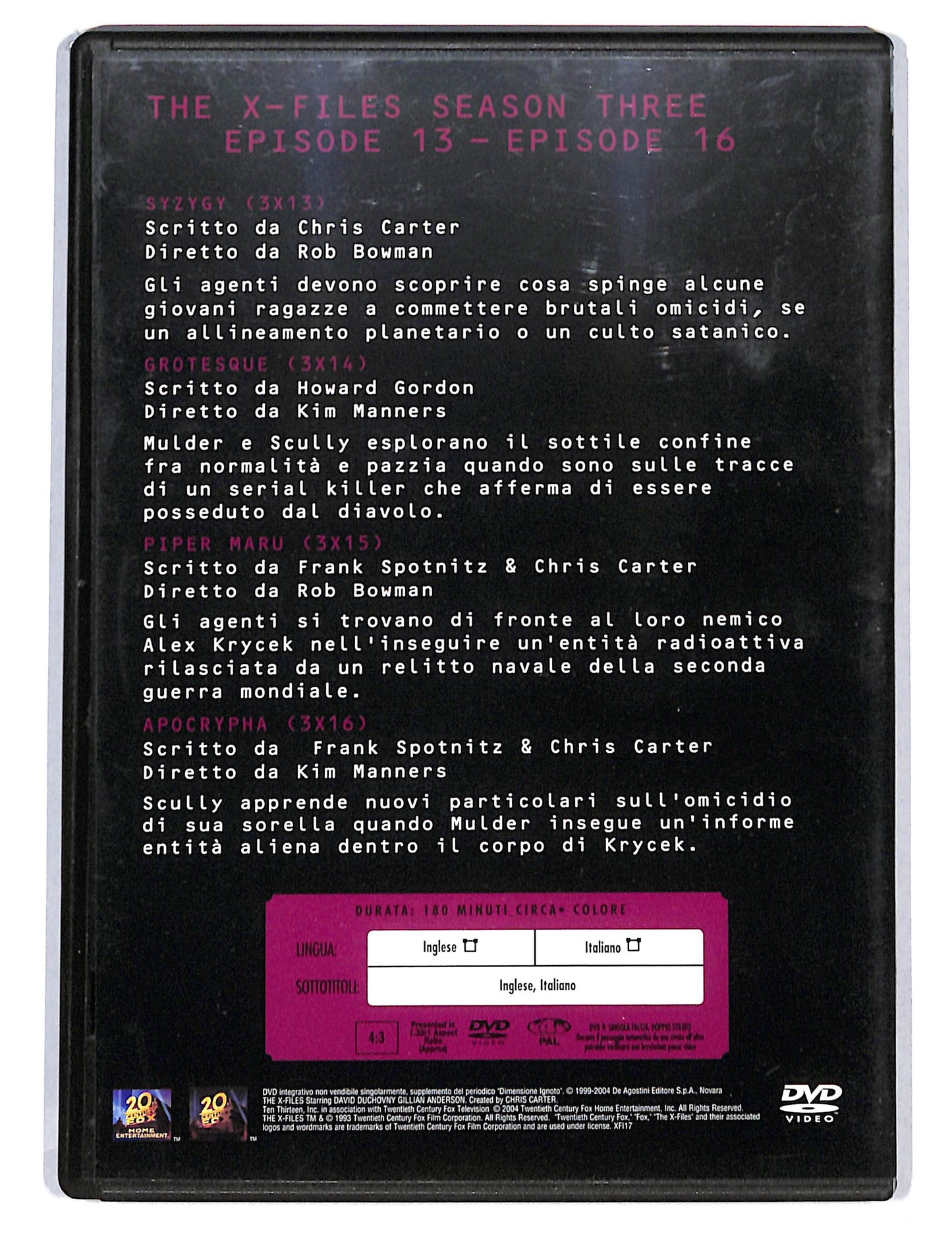 EBOND The X Files collection season three volume 4 EDITORIALE DVD DB750617