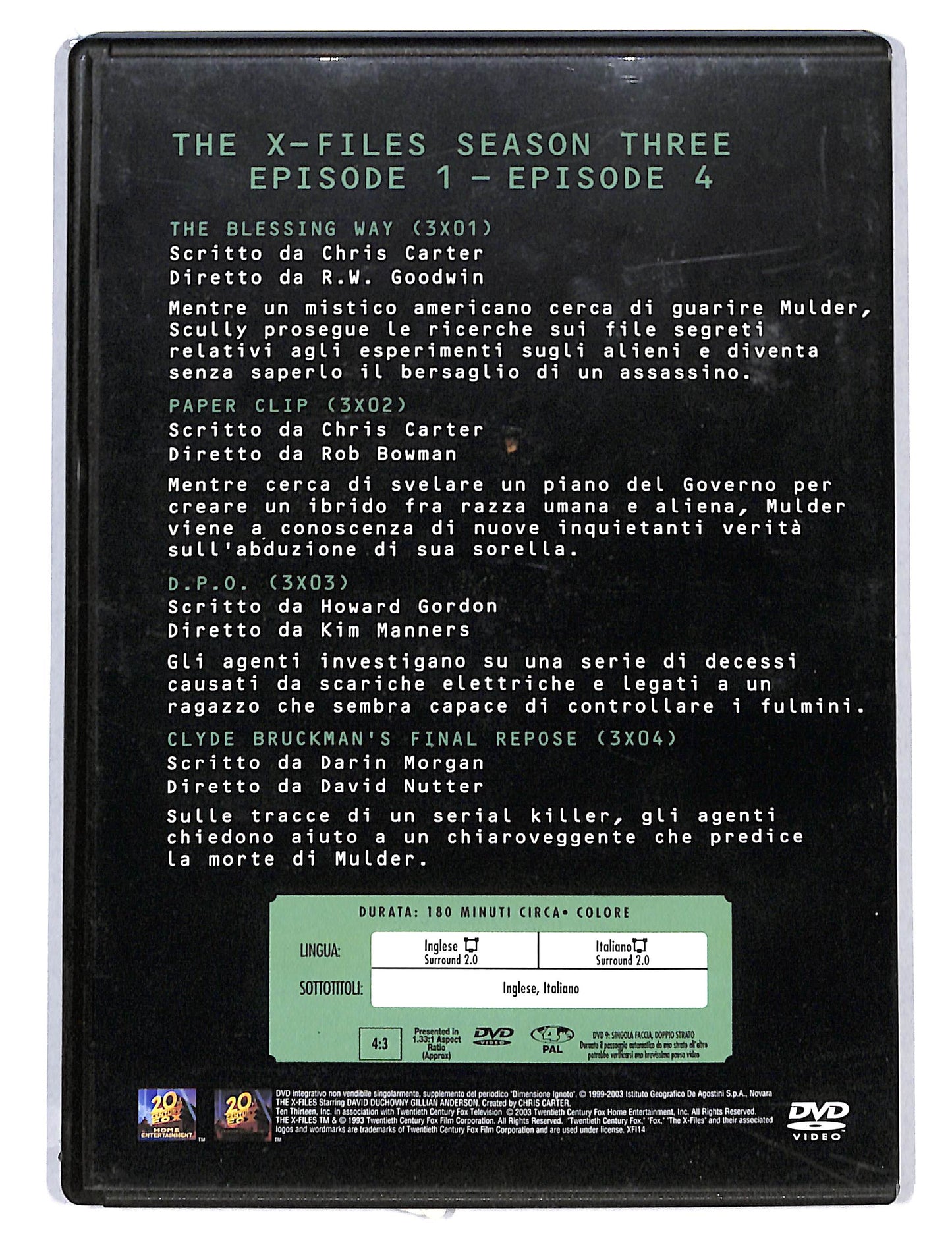 EBOND The X Files collection season three vol 1 EDITORIALE DVD DB750620