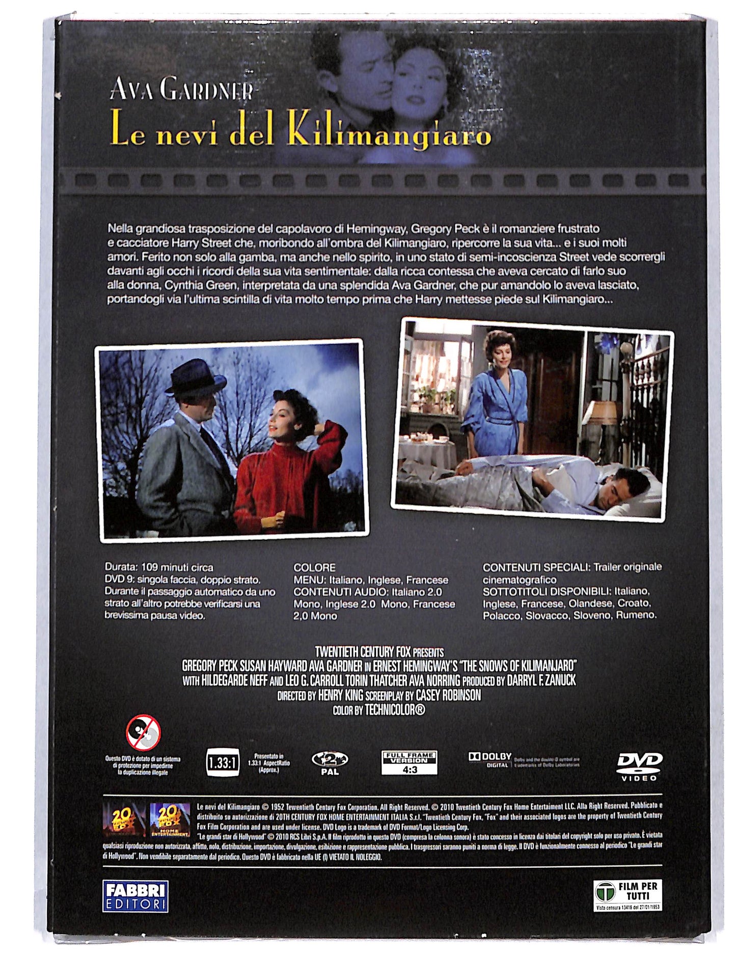 EBOND Le Grandi star di Hollywood - le nevi del Kilimangiaro DVD DB750758