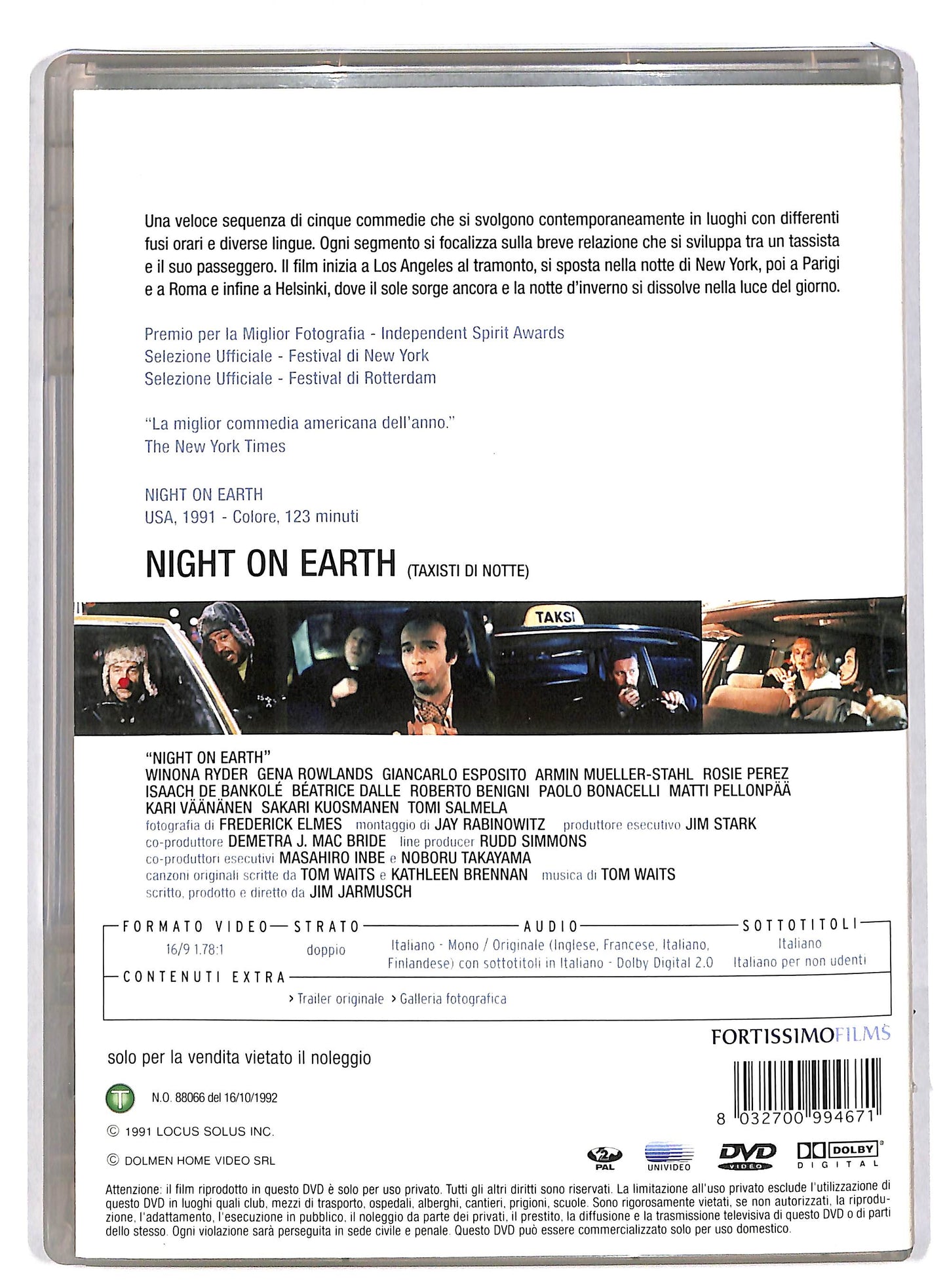 EBOND Night on earth - Taxisti di notte DVD DB752327