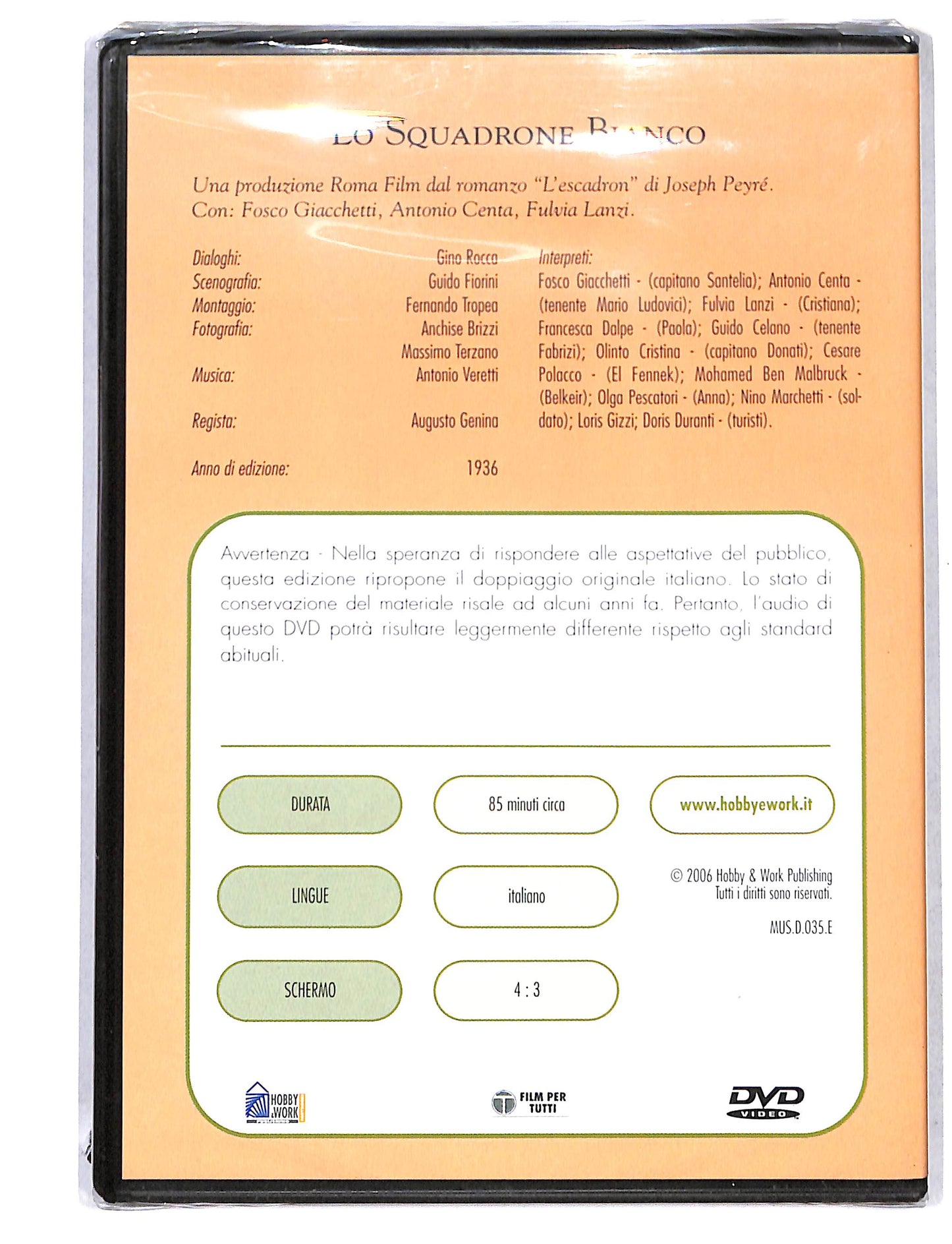 EBOND Il Cinema del Fascismo - lo squadrone bianco EDITORIALE DVD DB753222