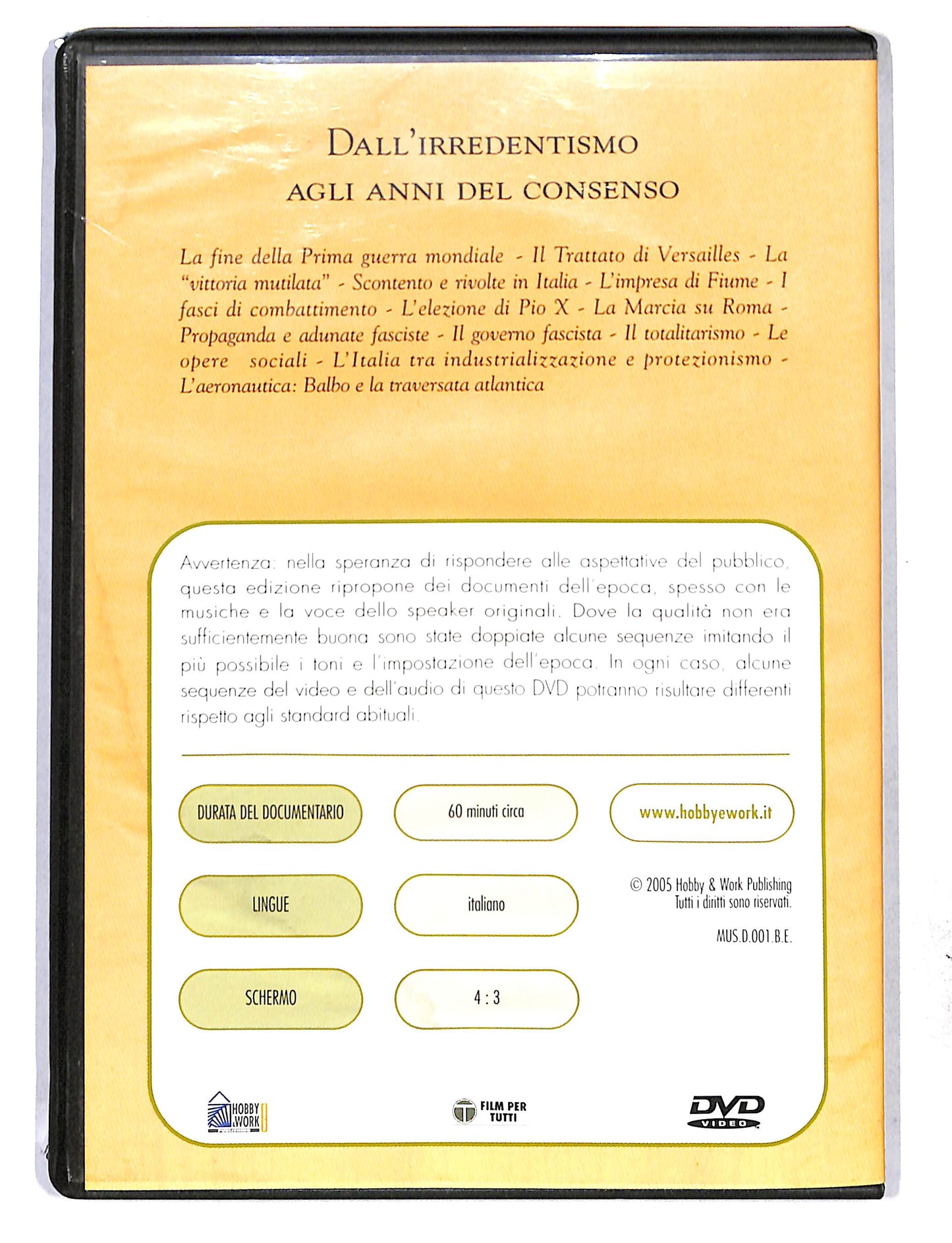 EBOND Mussolini e il Fascismo - dall'irredentismo agli anni del.. DVD DB753223