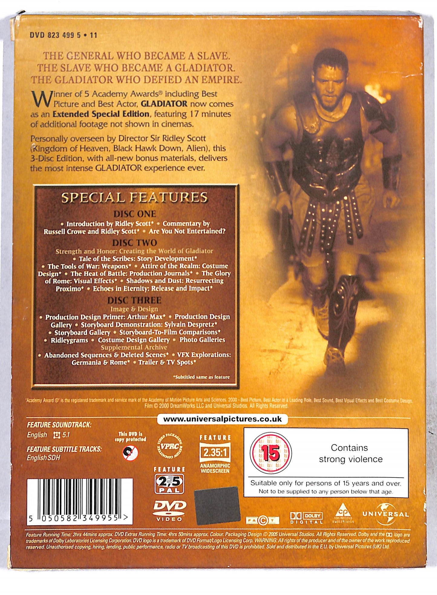 EBOND Gladiator Extended Special Edition 3 Disc Edizione UK DVD DB753237