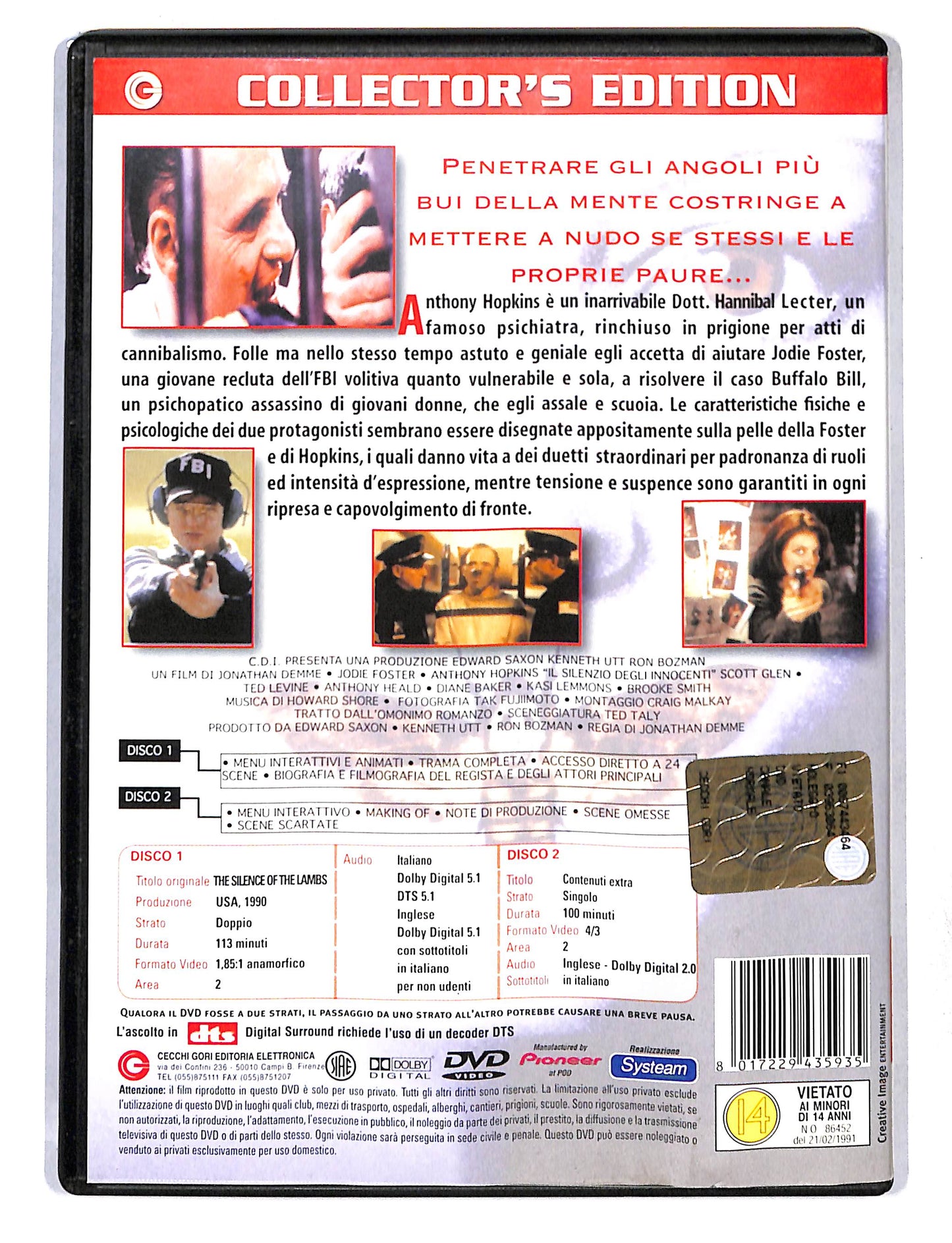 EBOND Il Silenzio Degli Innocenti Collector's Edition (2 Dvd) DVD DB753246