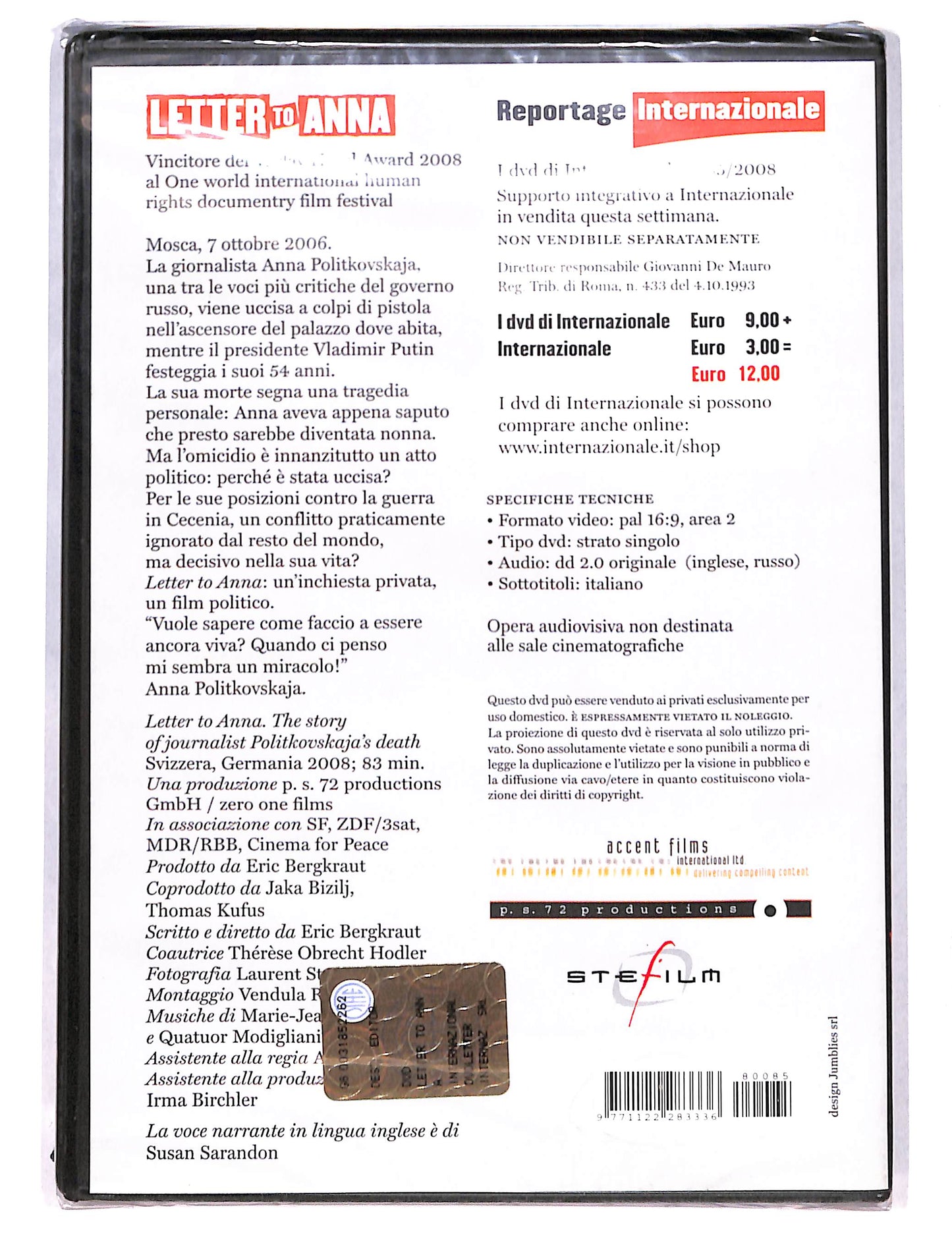 EBOND Letter to Anna EDITORIALE DVD DB753446