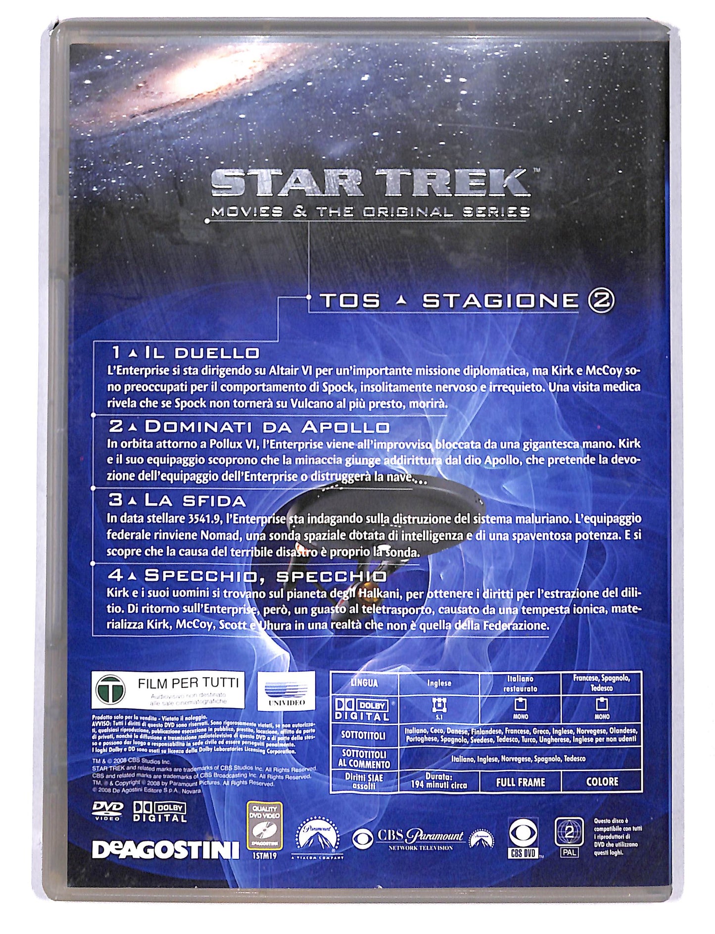 EBOND Star Trek vol.19 tos stagione 2 episodi 1- 4 DVD DB754635