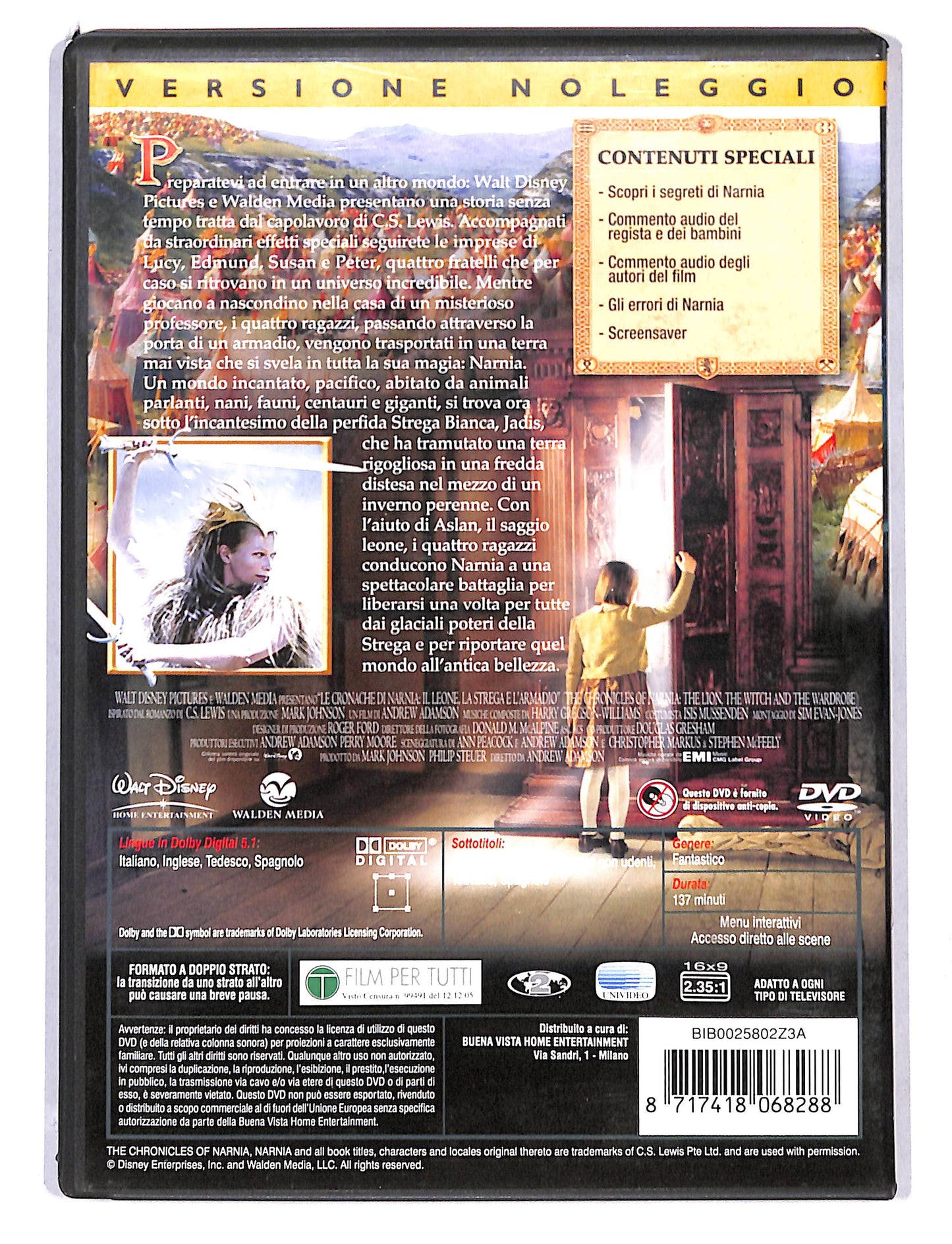 EBOND Le Cronache Di Narnia Il Leone La Strega e l'Armadio DVD DB754640