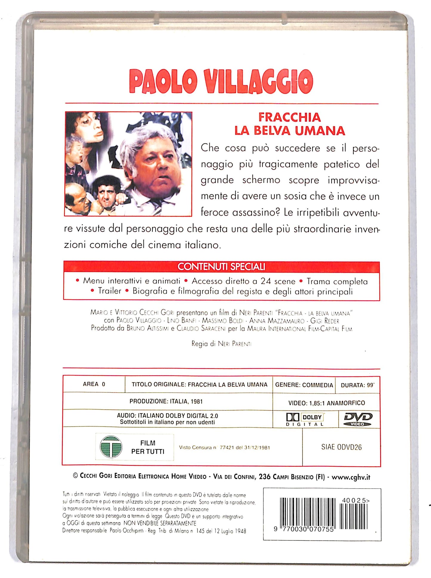 EBOND Fracchia la belva umana EDITORIALE NOLEGGIO DVD DB754753