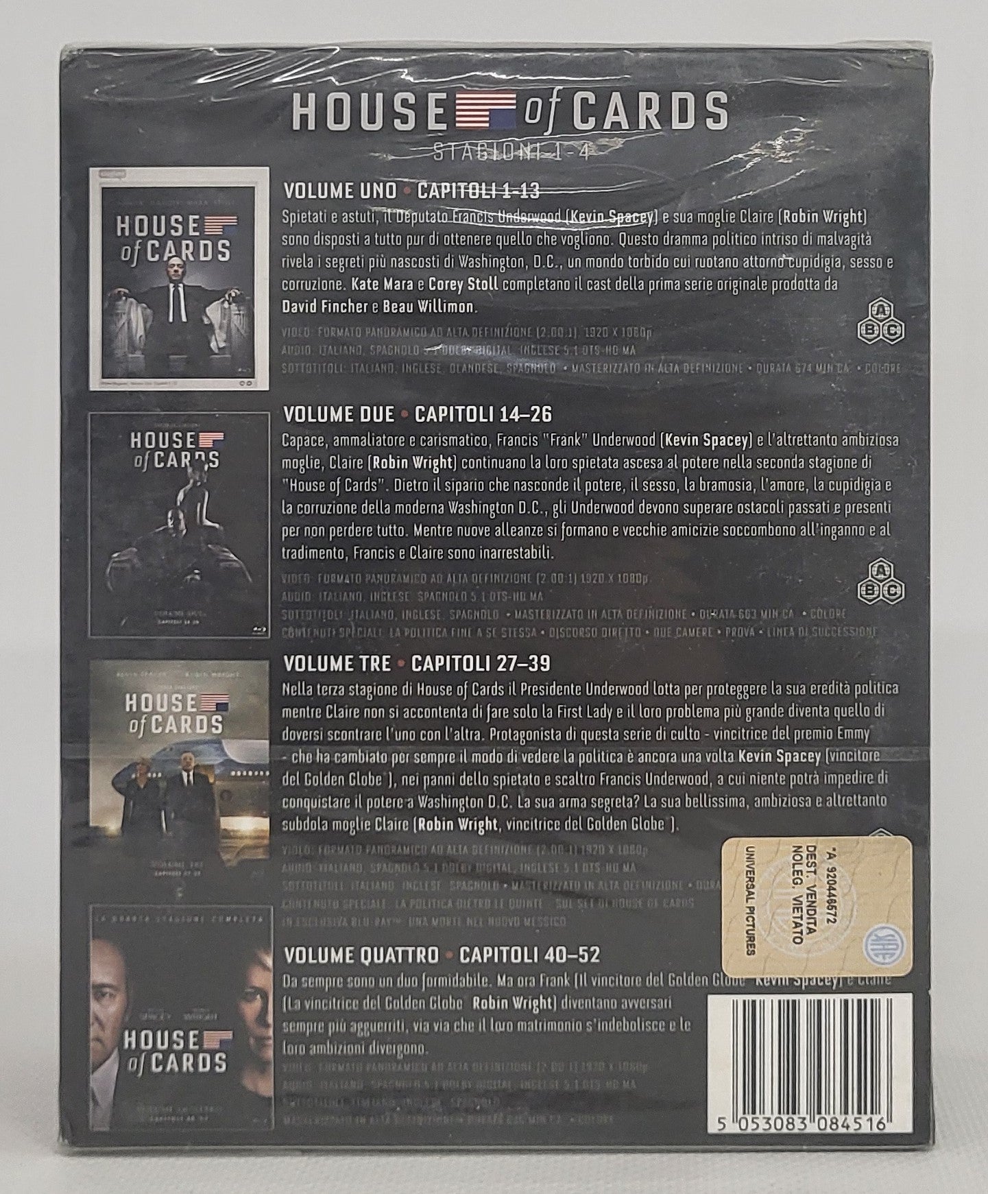 EBOND House Of Cards Stagioni da 1 - 4 Cofanetto 16 BLURAY DB755102