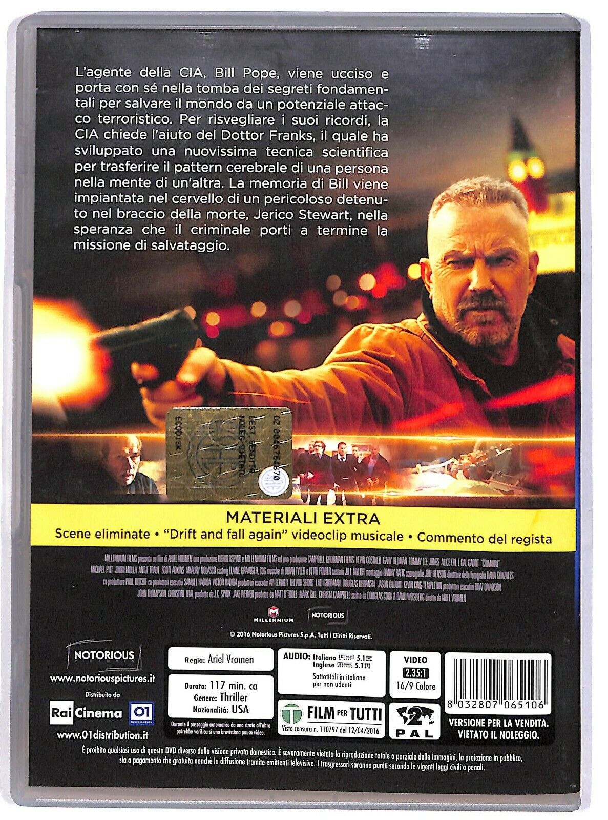 EBOND Criminal Con Kevin Costner NOLEGGIO DVD DB756603