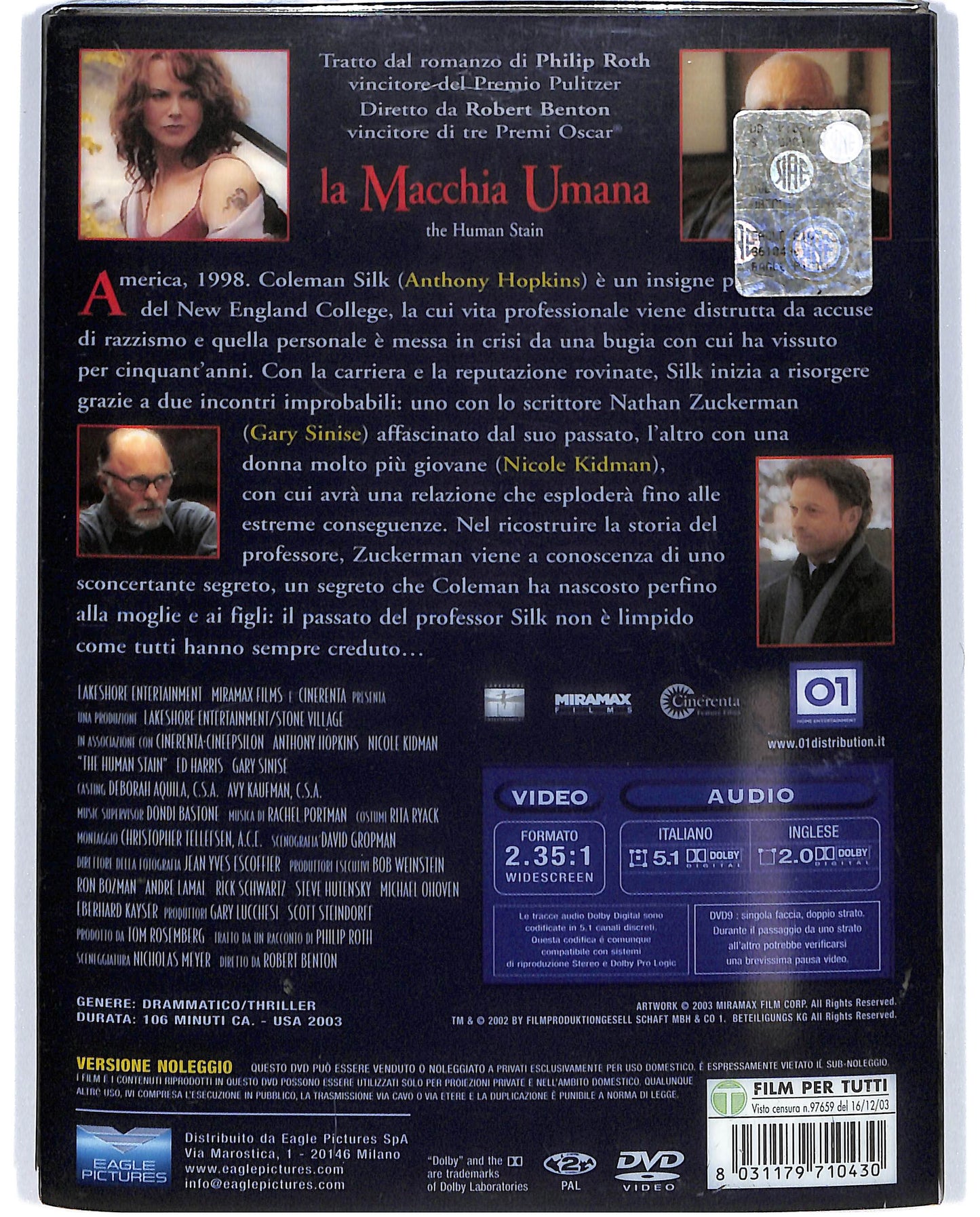 EBOND La macchia umana NOLEGGIO DVD DB758916