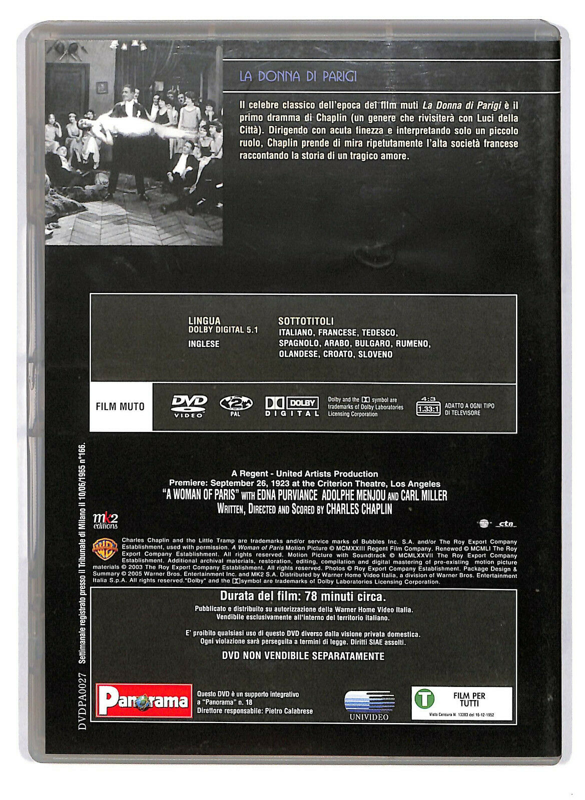 EBOND Charlie Chaplin Collection - La Donna Di Parigi  Editoriale DVD DB759823