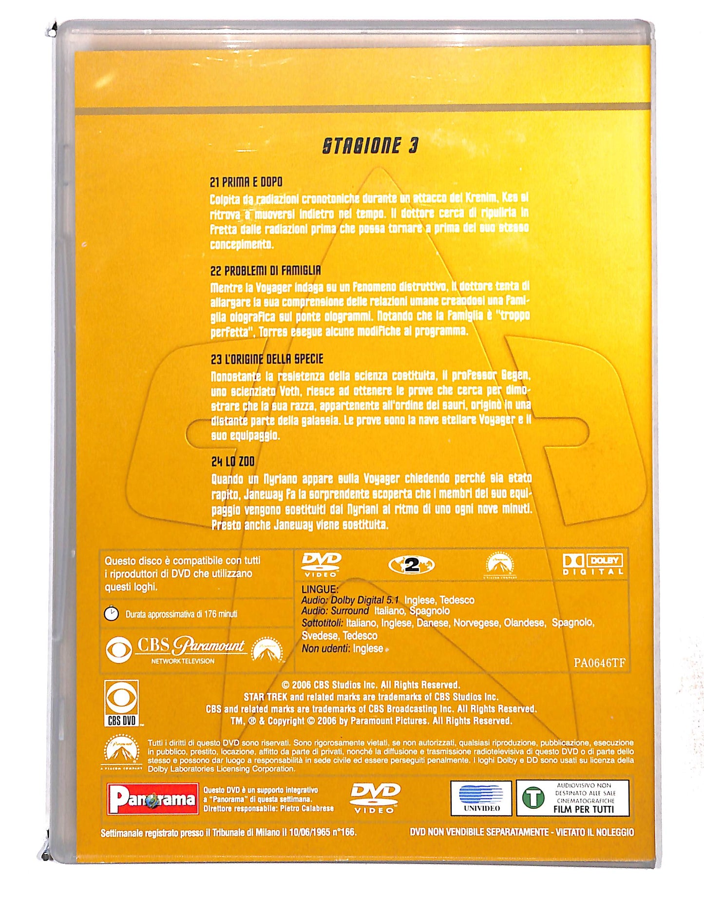 EBOND StarTrek Voyager stagione 3 disco 6 eps 21-24 EDITORIALE DVD DB761448