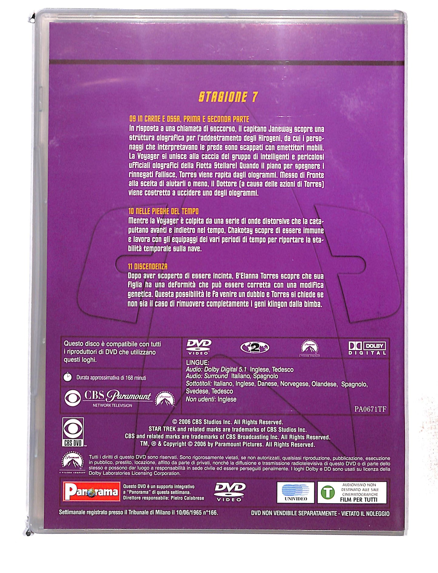 EBOND Star Trek Voyager Stagione 7 disco 3 eps 9-11 EDITORIALE DVD DB761457