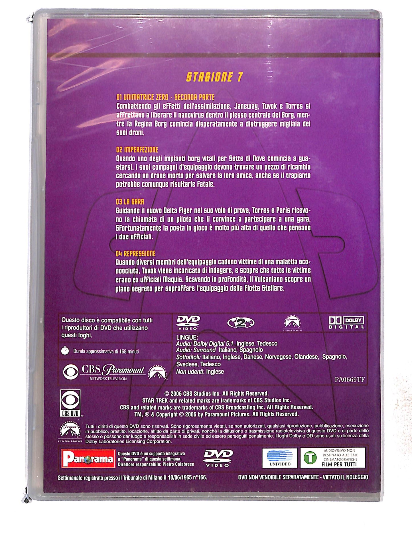 EBOND Star Trek Voyager Stagione 7 disco 1 eps 1-4 EDITORIALE DVD DB761482