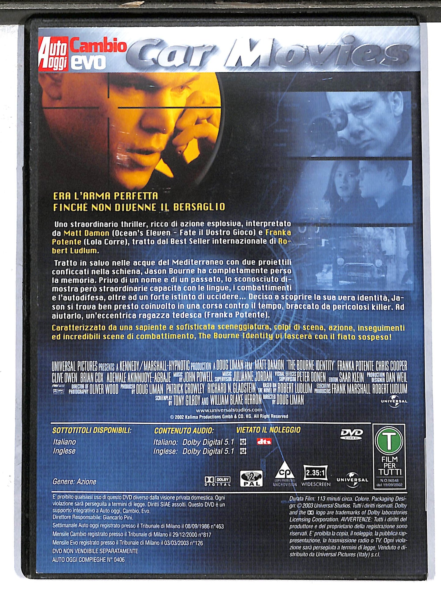 EBOND The Bourne Identity EDITORIALE DVD DB762858