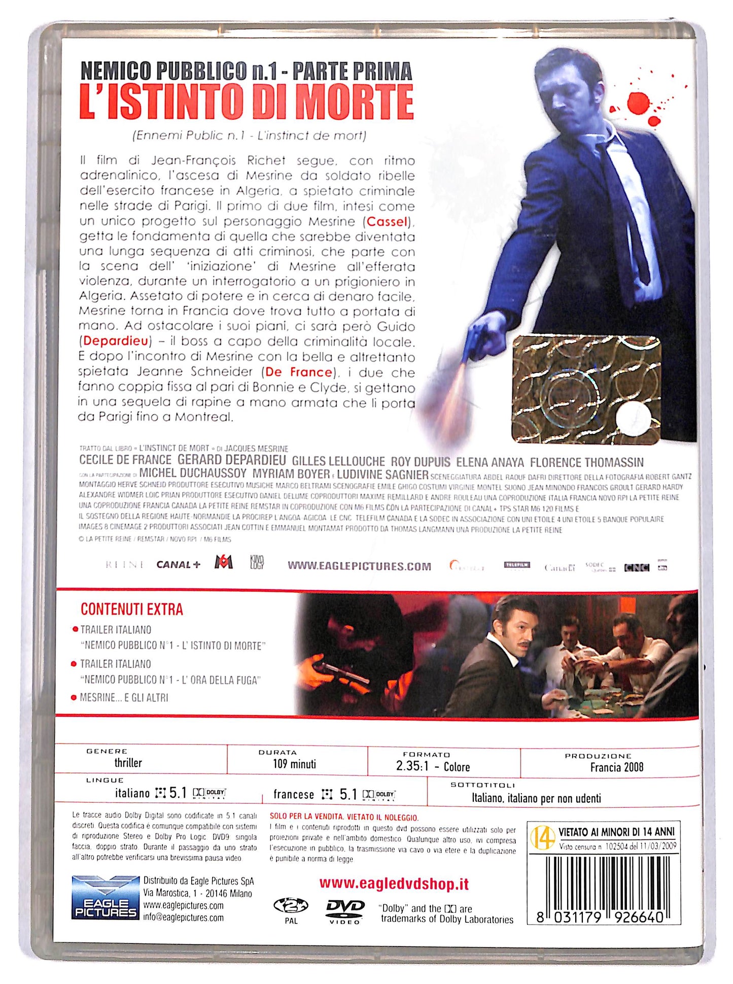 EBOND nemico pubblico n.1 - parte prima - l'istinto di morte DVD DB765953