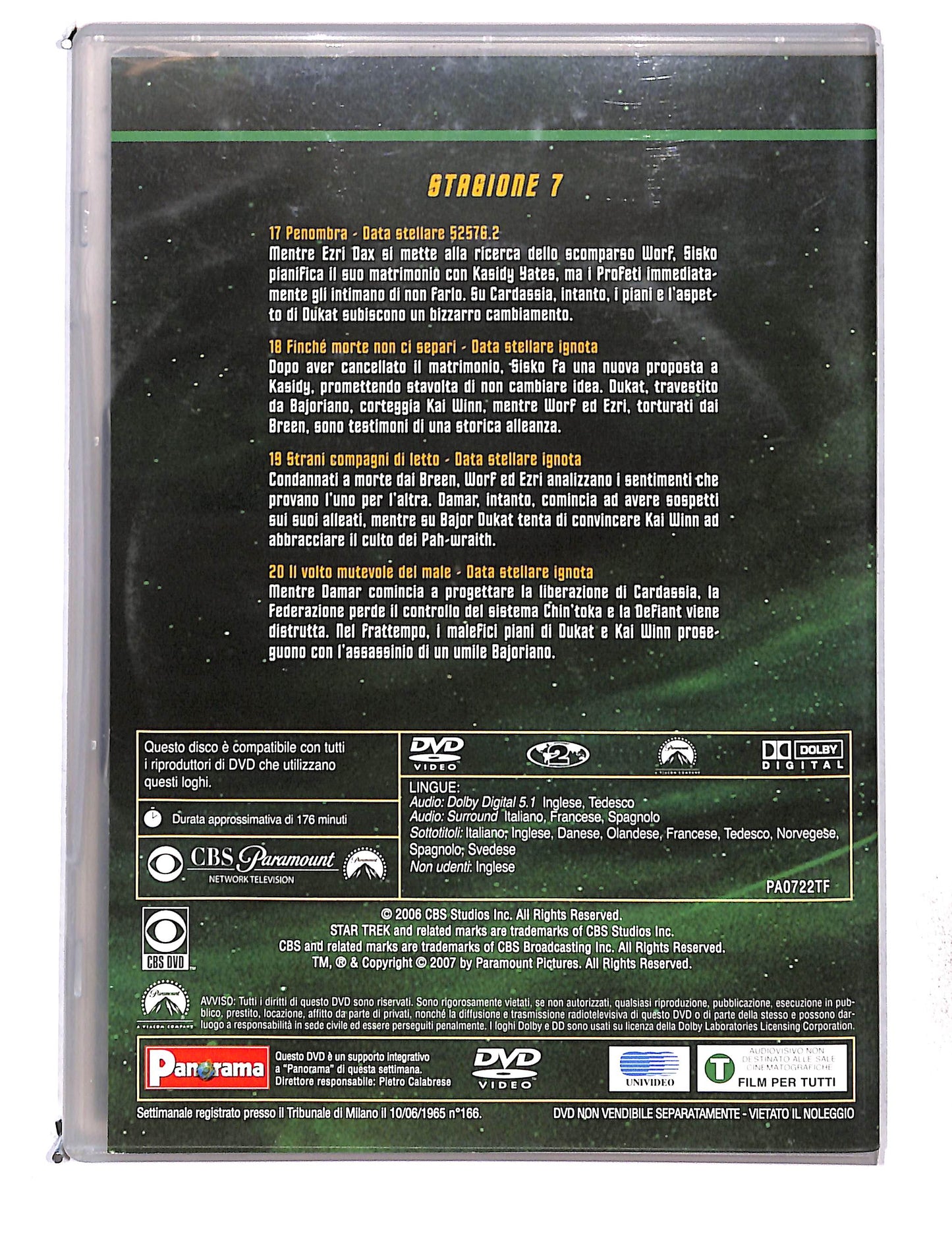 EBOND StarTrek deep Space nine stagione 7 epsidi 17-20 disco 5 DVD DB768452