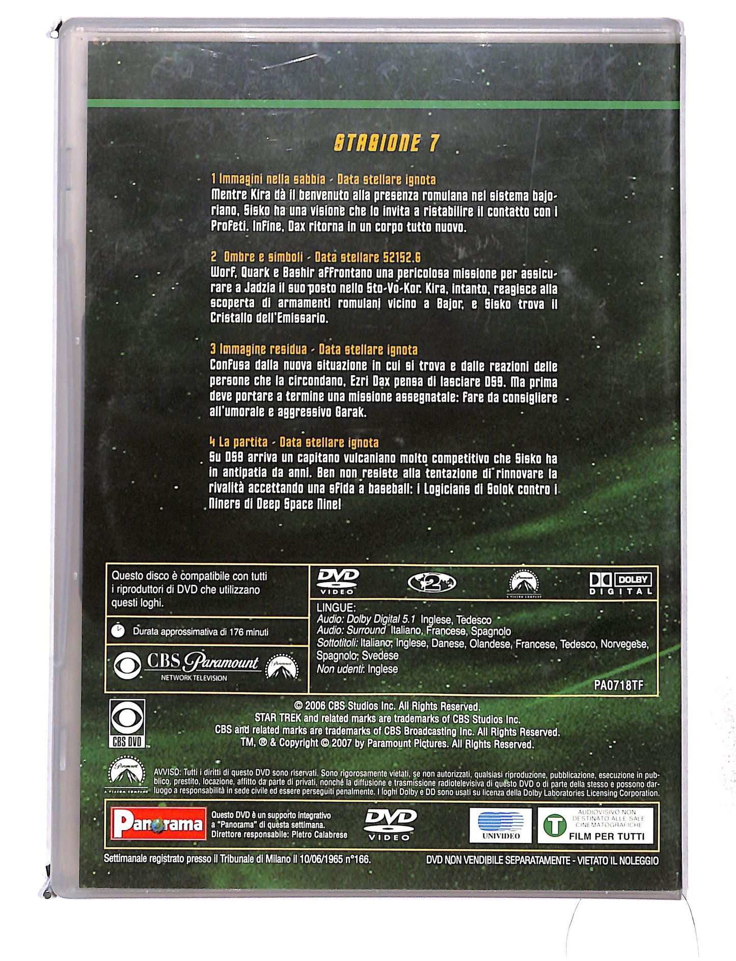 EBOND Star Trek Deep Space Nine stagione 7 episodi 1-4 disco 1 DVD DB768453