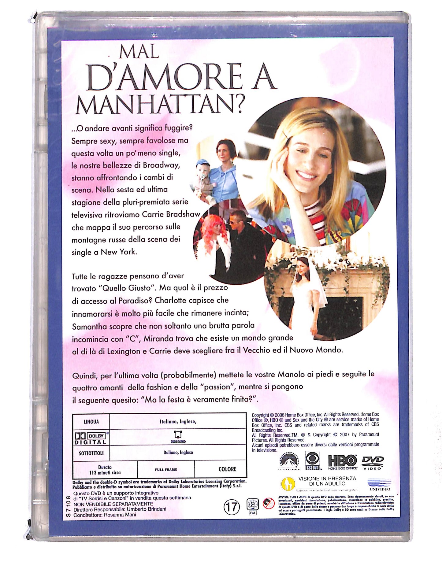 EBOND Sex and the City stagione 6 disco quattro episodi 13-16 DVD DB768458