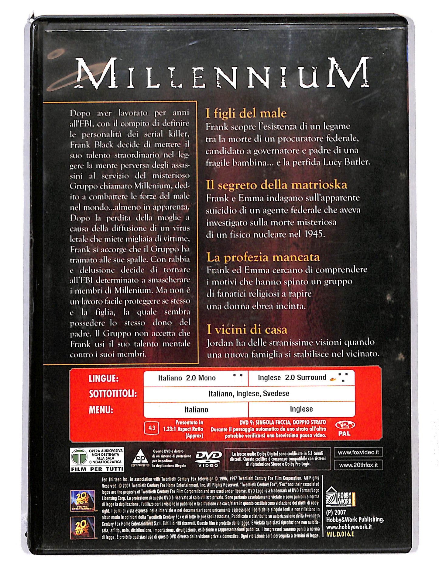 EBOND Millenium Terza Stagione vol.16 EDITORIALE DVD DB768644