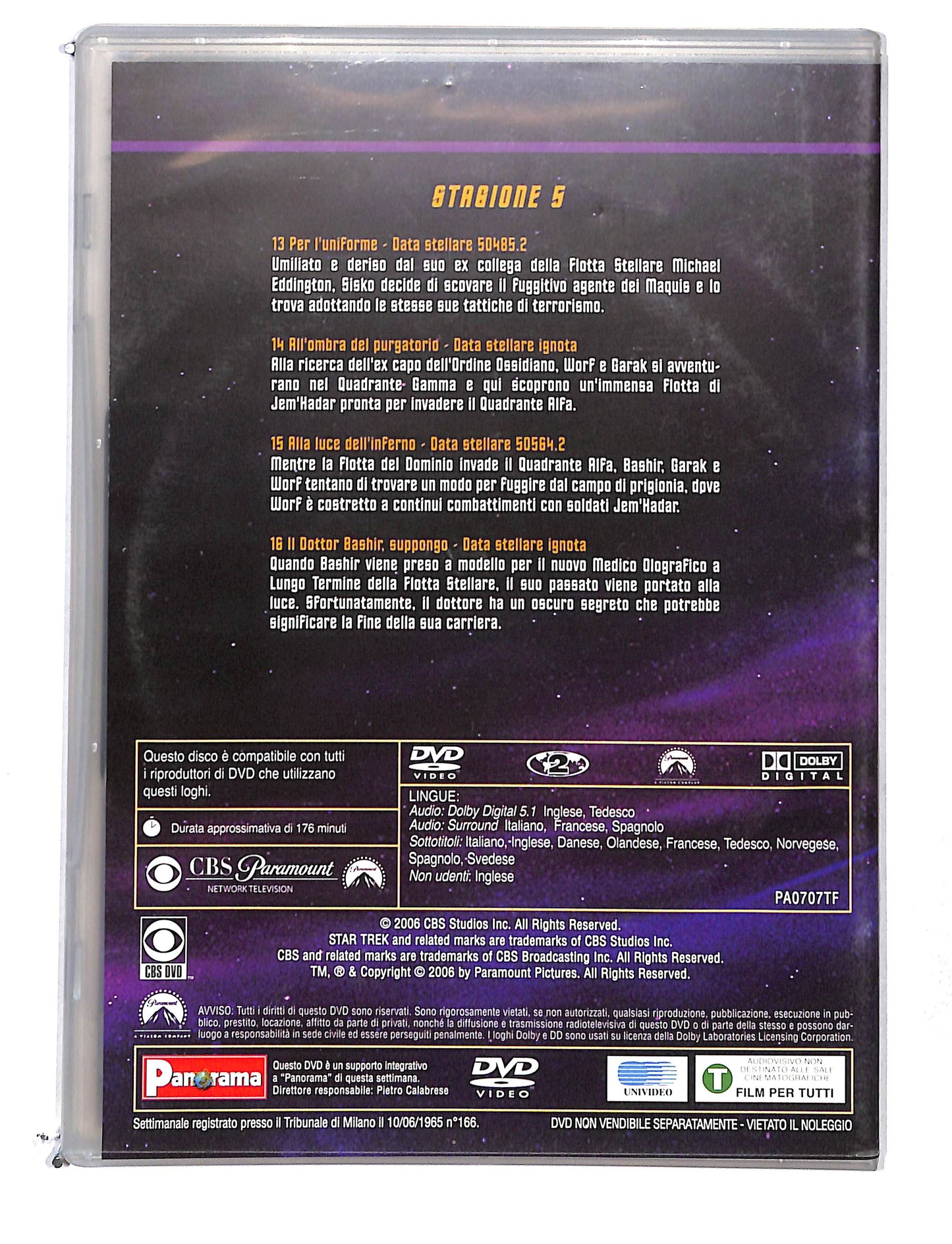 EBOND StarTrek deep space nine stagione 5 disco 4 eps 13-16 DVD DB769137