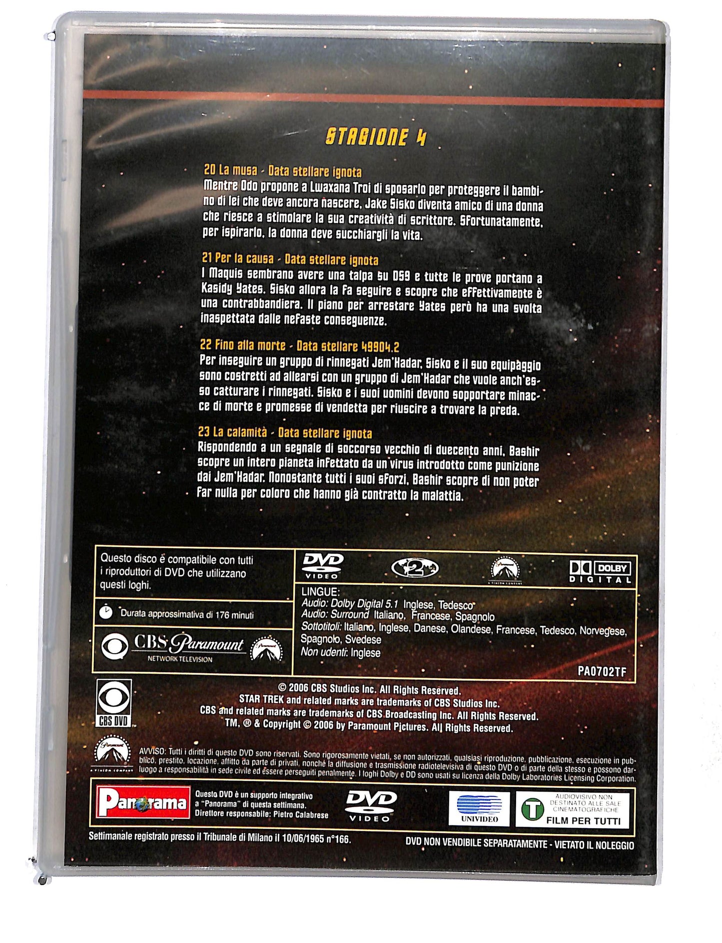 EBOND Star Trek Deep Space nine stagione 4 disco 6 eps 20-23 DVD DB769140