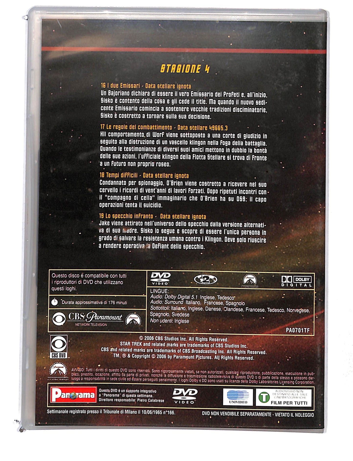 EBOND Star Trek Deep Space nine Stagione 4 disco 5 eps 16-19 DVD DB769141