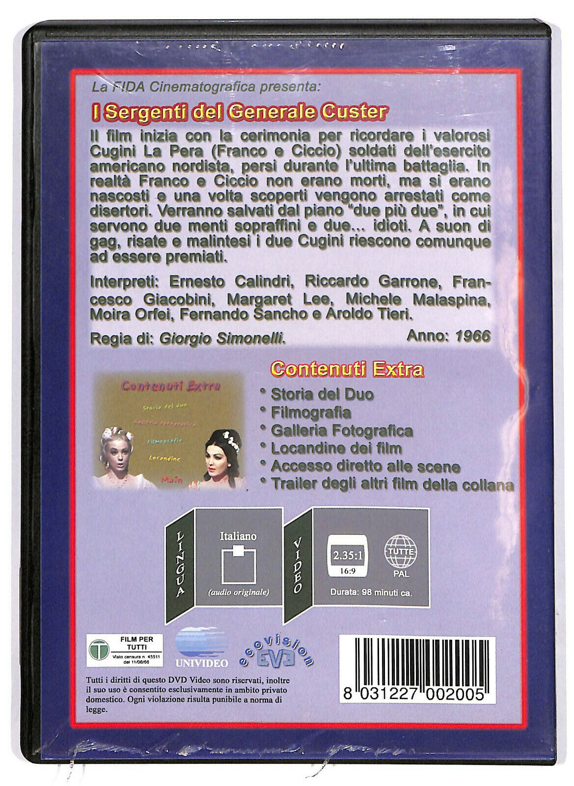 EBOND I Due Sergenti Del Generale Custer DVD DB770124