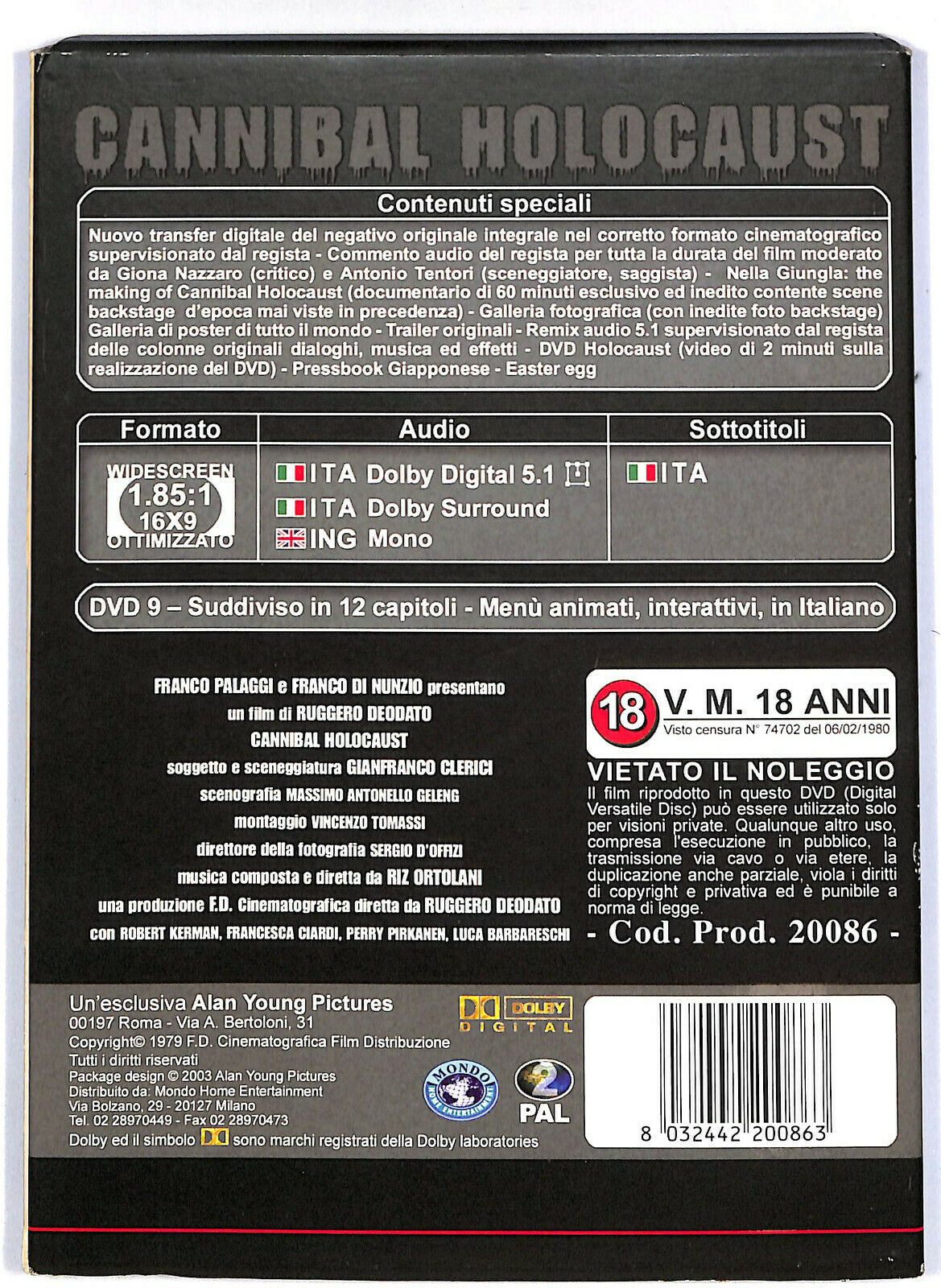 EBOND Cannibal Holocaust DVD DB770350